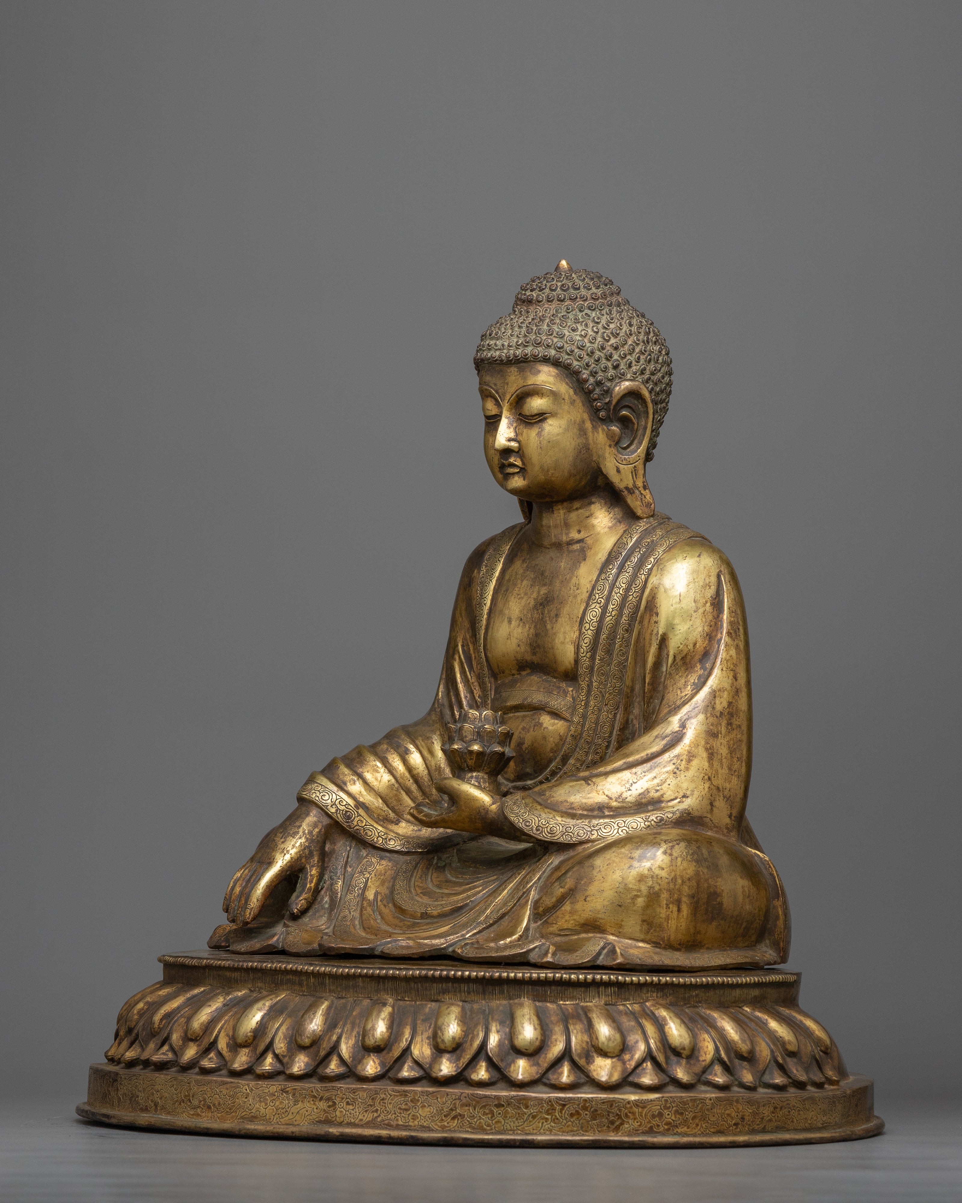 Gautama Buddha Antique Finish Statue | Century old Nepali Craftsmanship