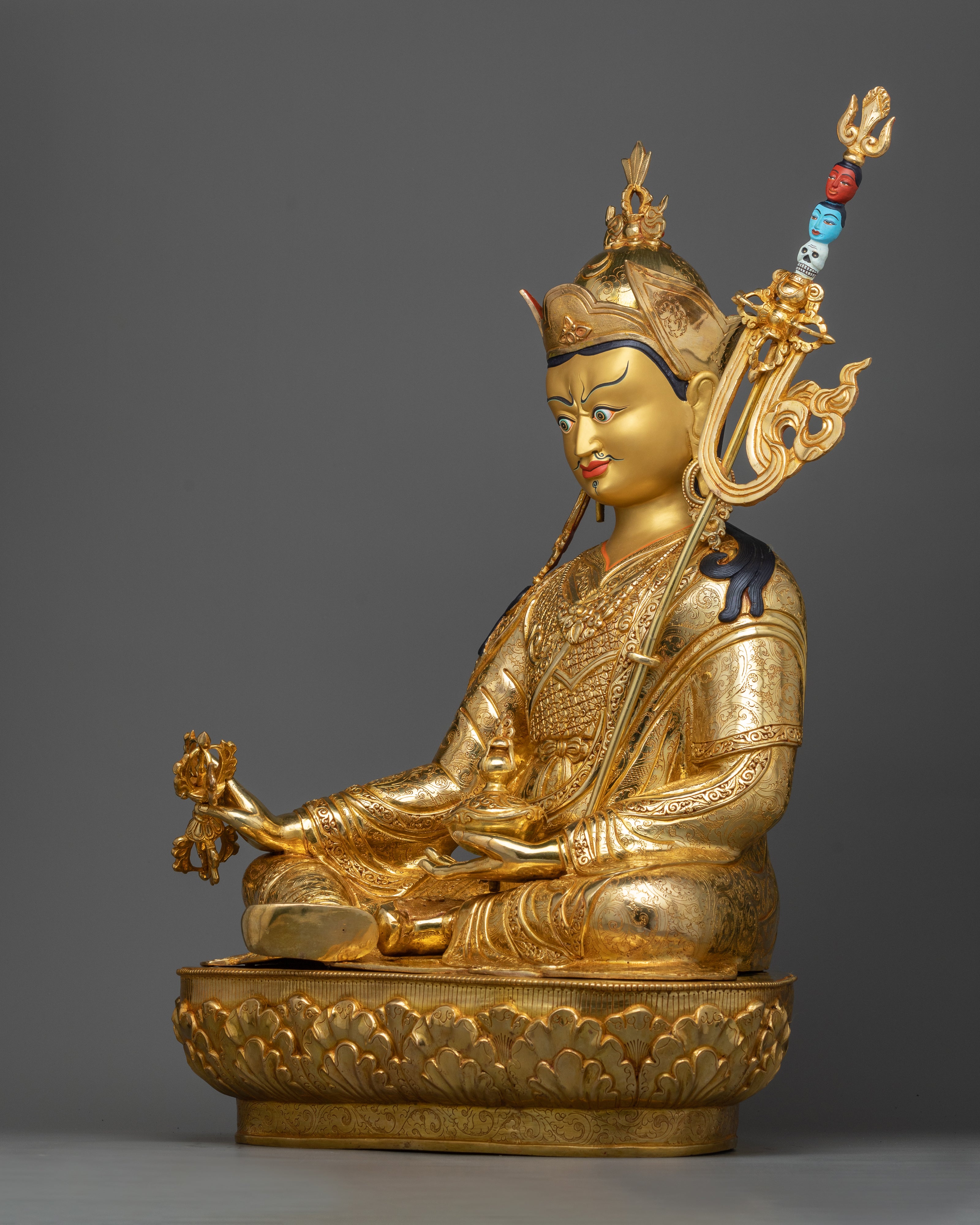 Large Guru Padmasambhava Statue | Second Buddha, Handmade Guru Rinpoche Art