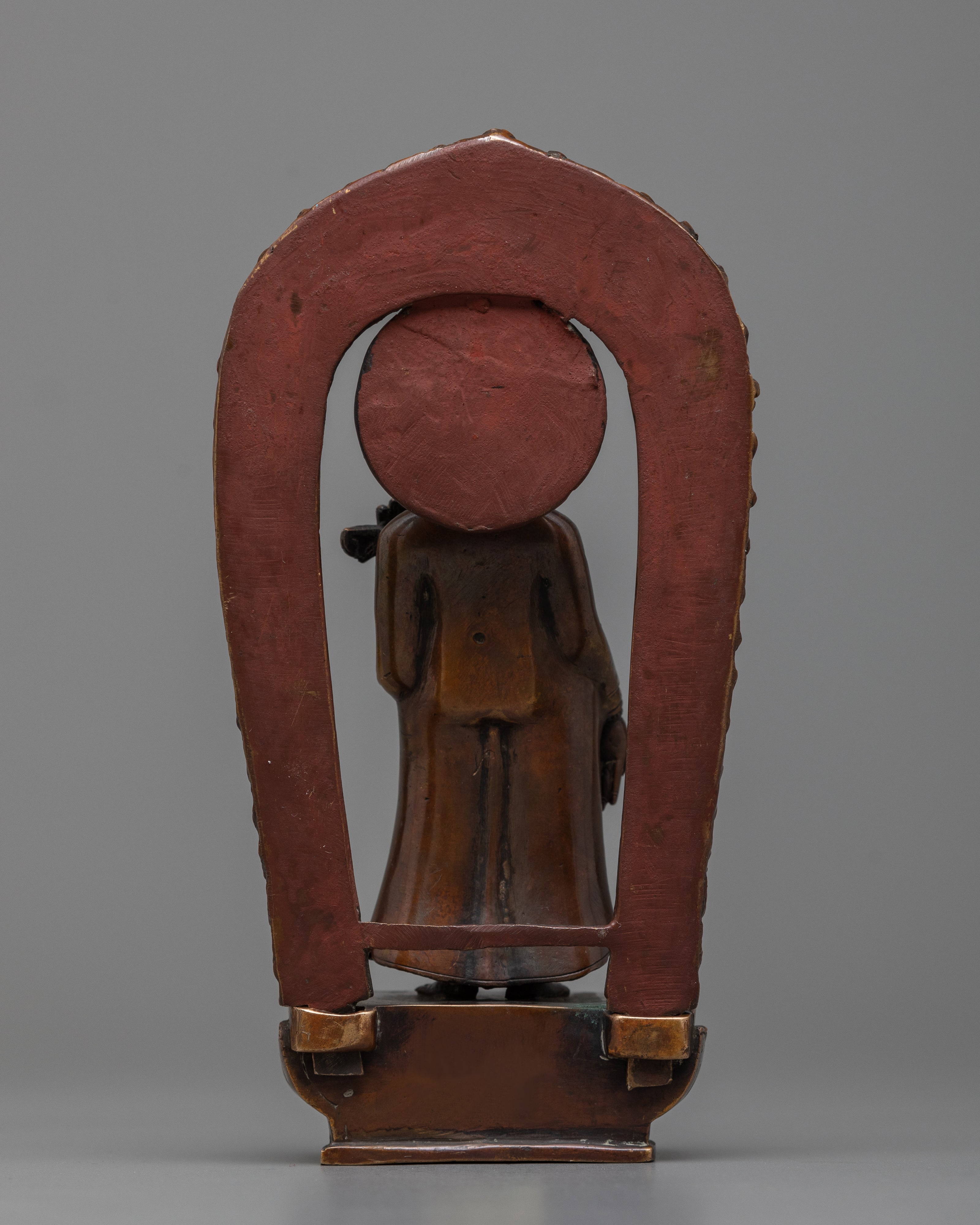 Standing Dipankara Buddha Statue | Handmade in Oxidized Copper Body Artwork | Buddha of Past