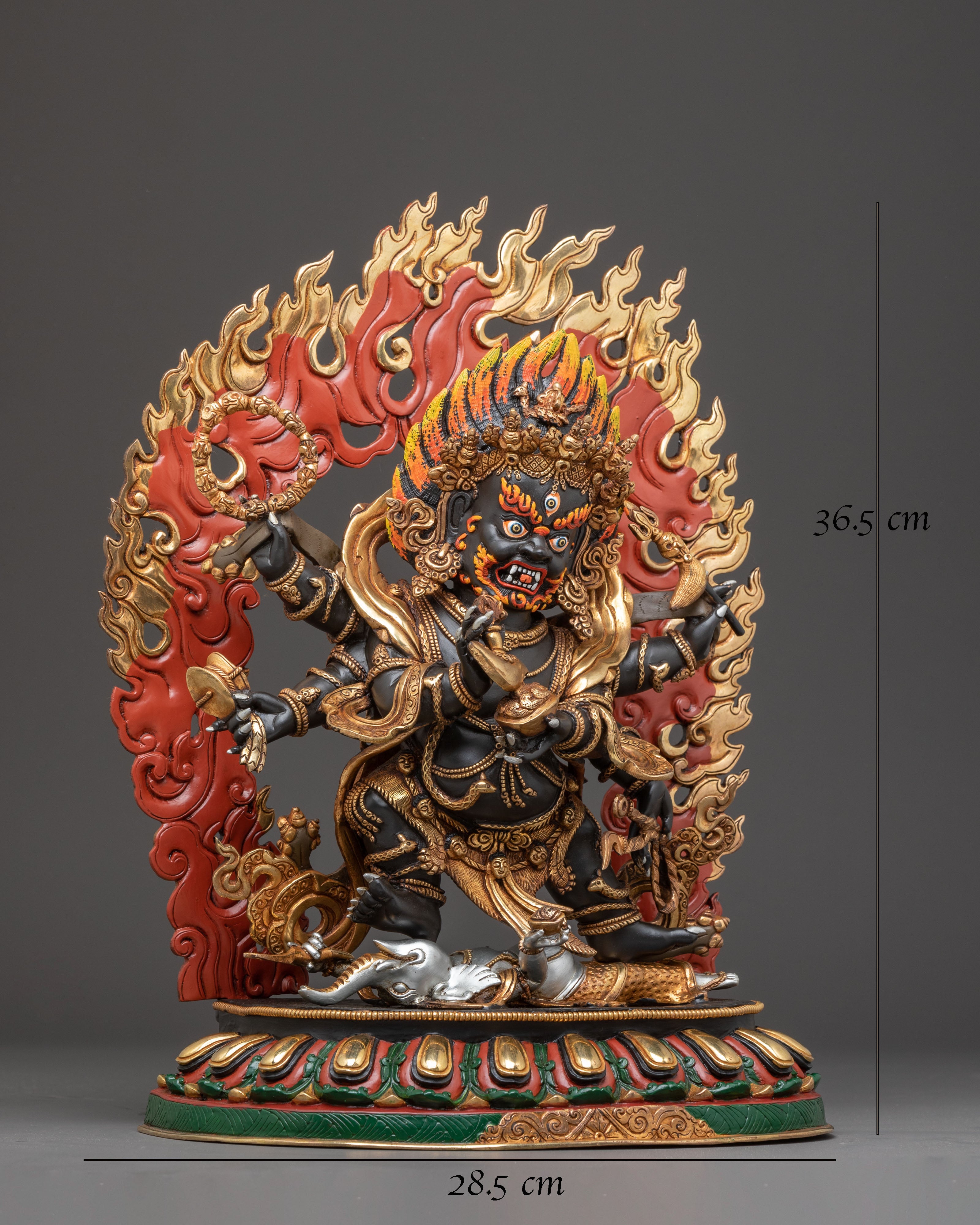Majestic Statue of 6 Armed Mahakala | Fierce Dharma Protector