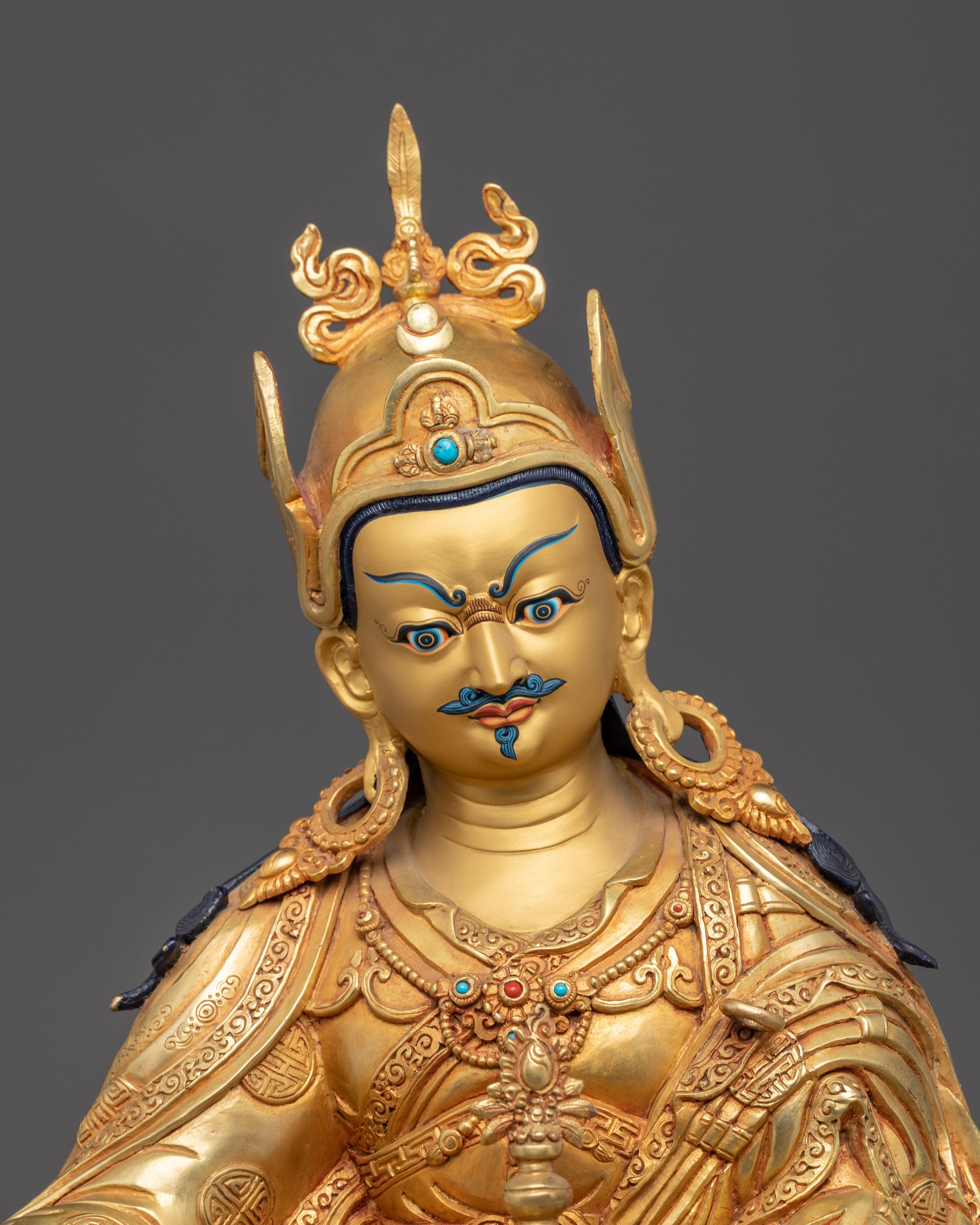 Handcrafted Spiritual Statue of Guru Rinpoche | Lotus-Born Master