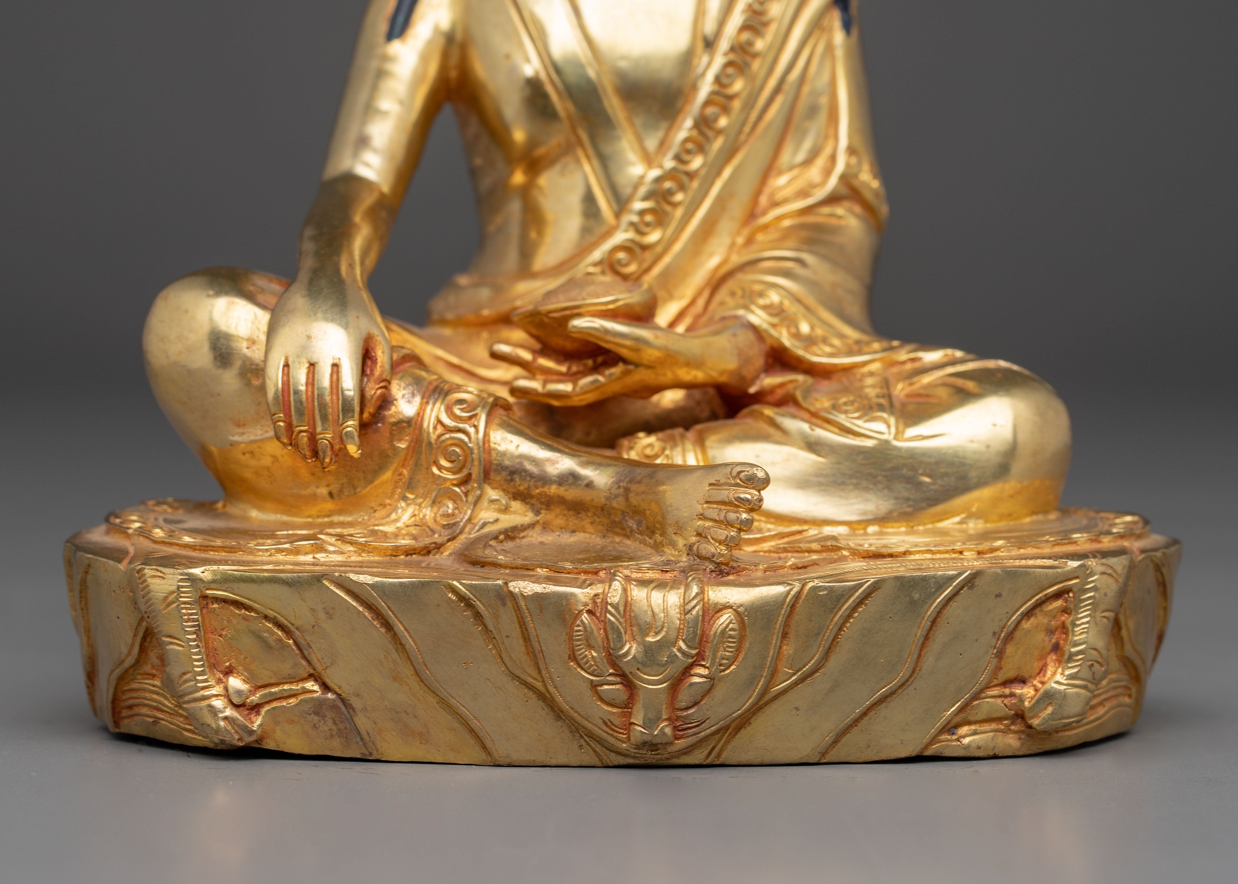 Golden Buddhist Masters Statue Set | Three Enlightened Masters