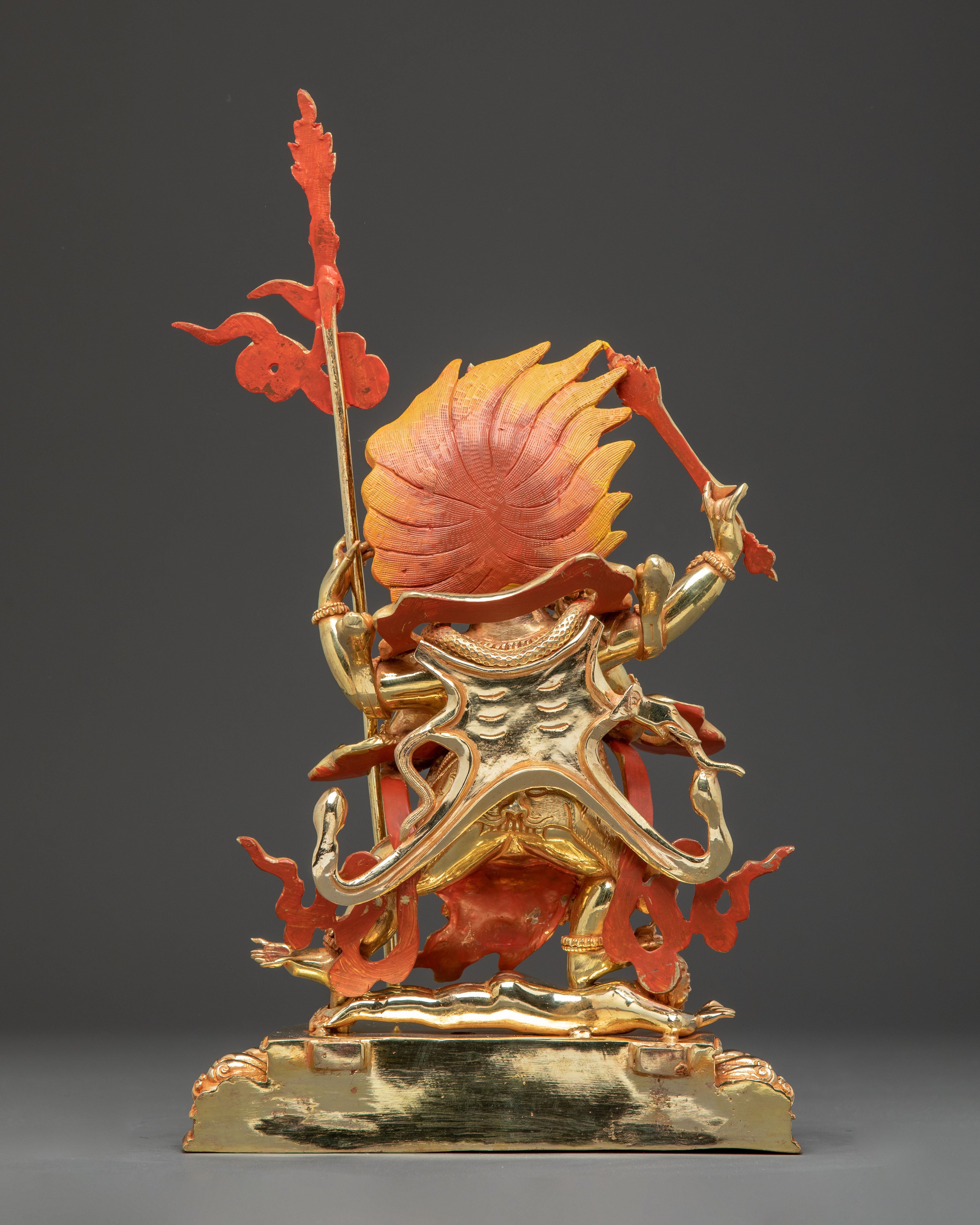 Wrathful Deity Four Armed Mahakala Statue | Powerful Protector