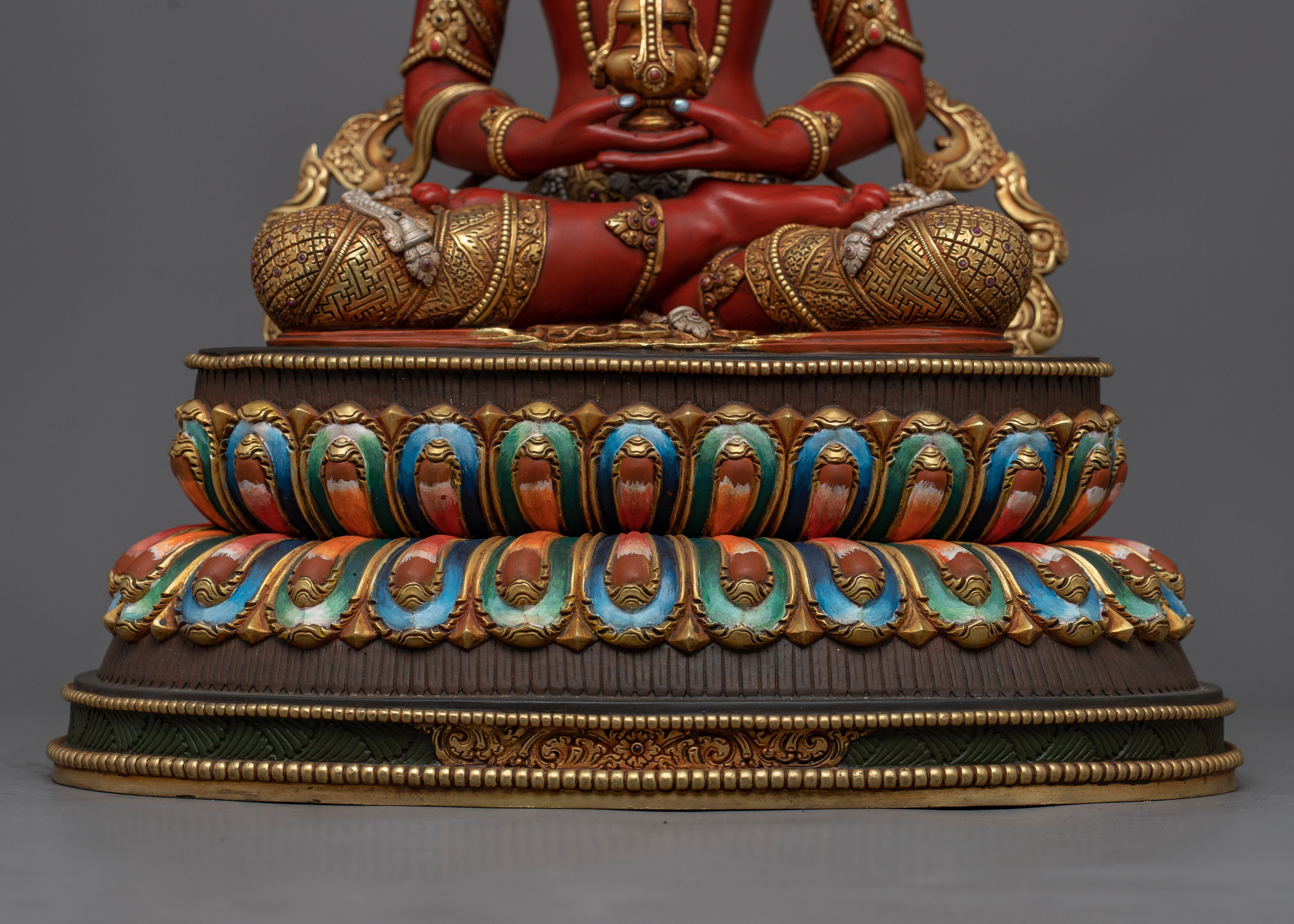 Red Amitayus Buddha Statue | The Buddha of Infinite Life