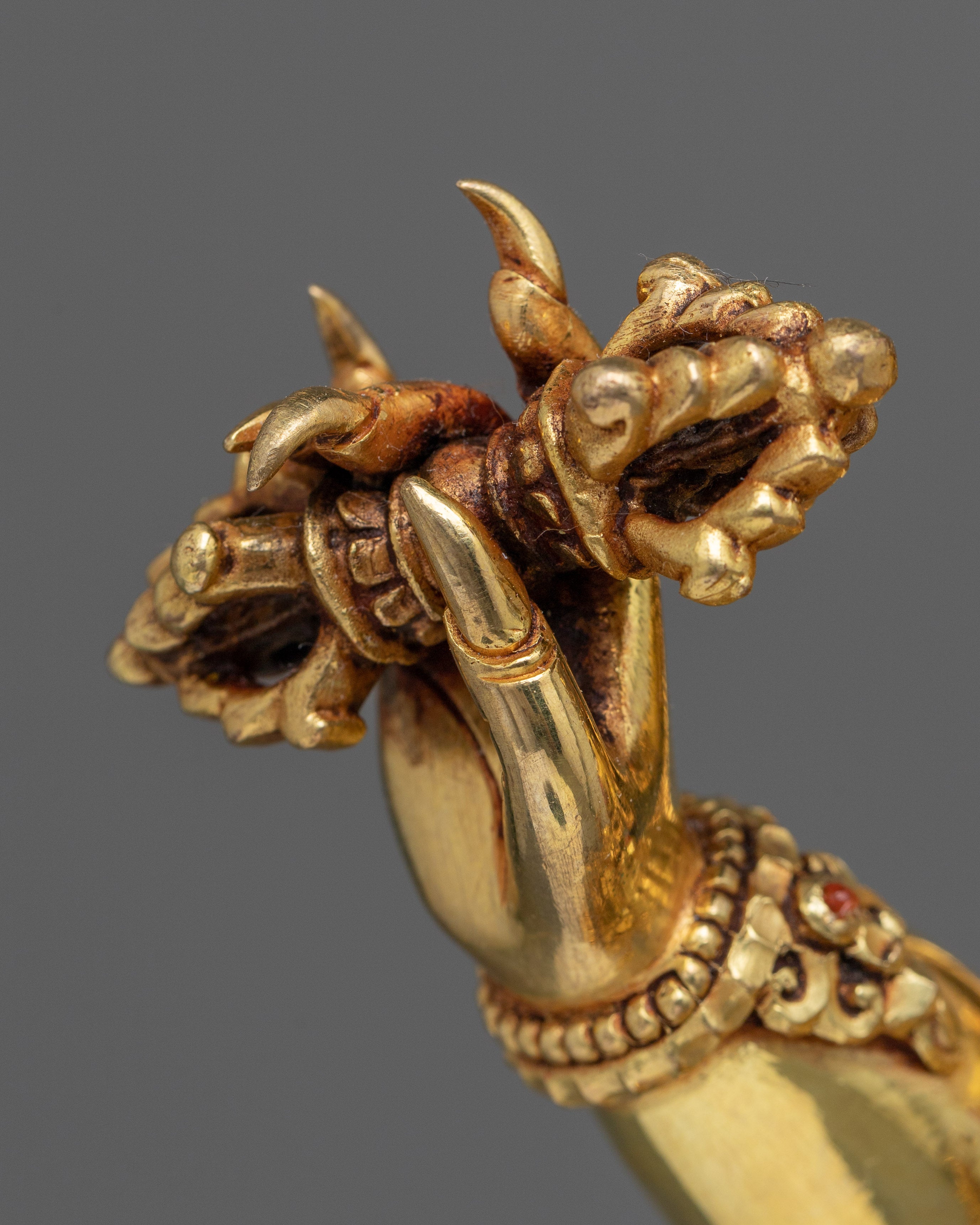 Vajrapani Bodhisattva Statue | Majestic Gold Gilded Shrine Sculpture