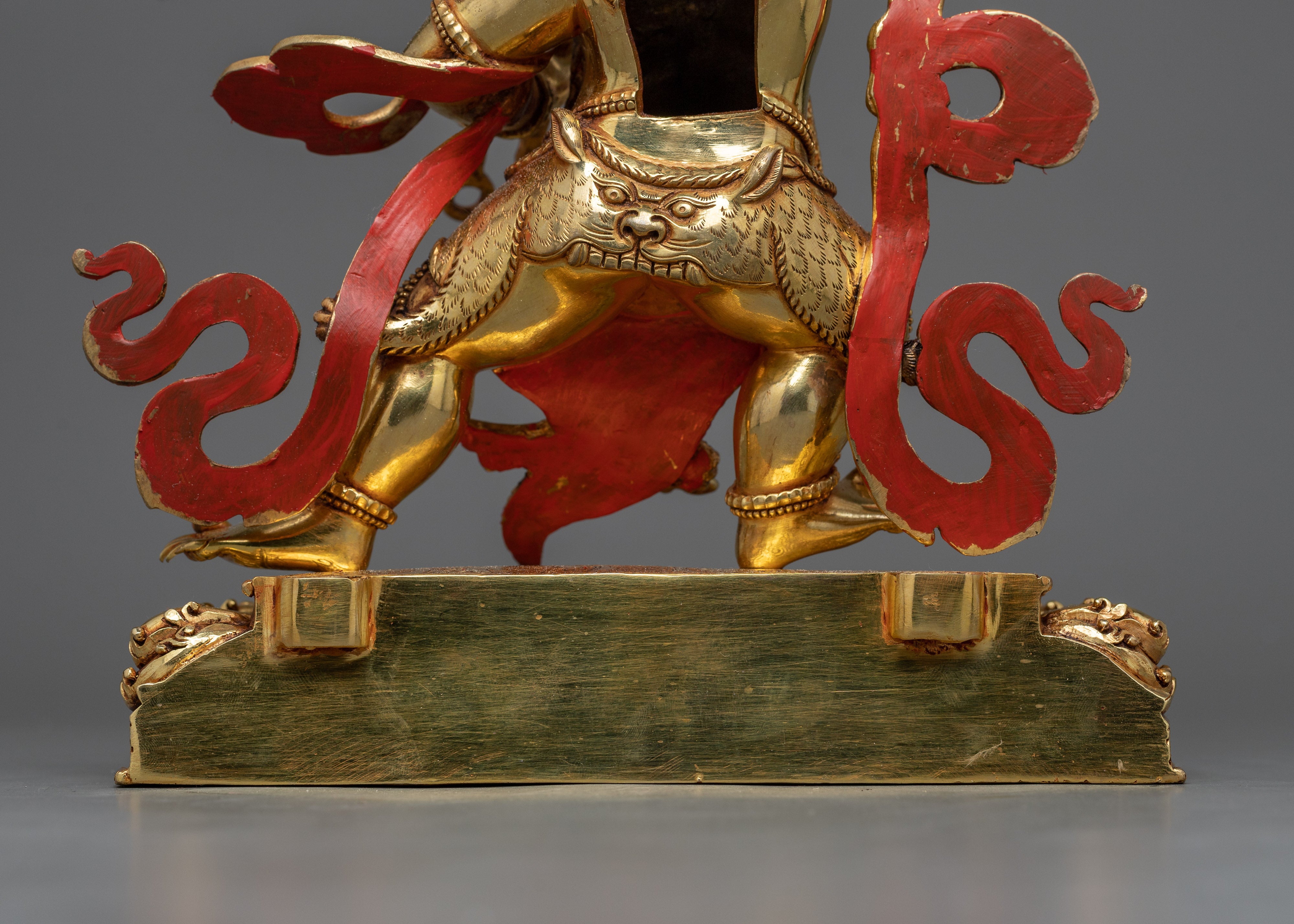 Vajrapani Bodhisattva Statue | Majestic Gold Gilded Shrine Sculpture