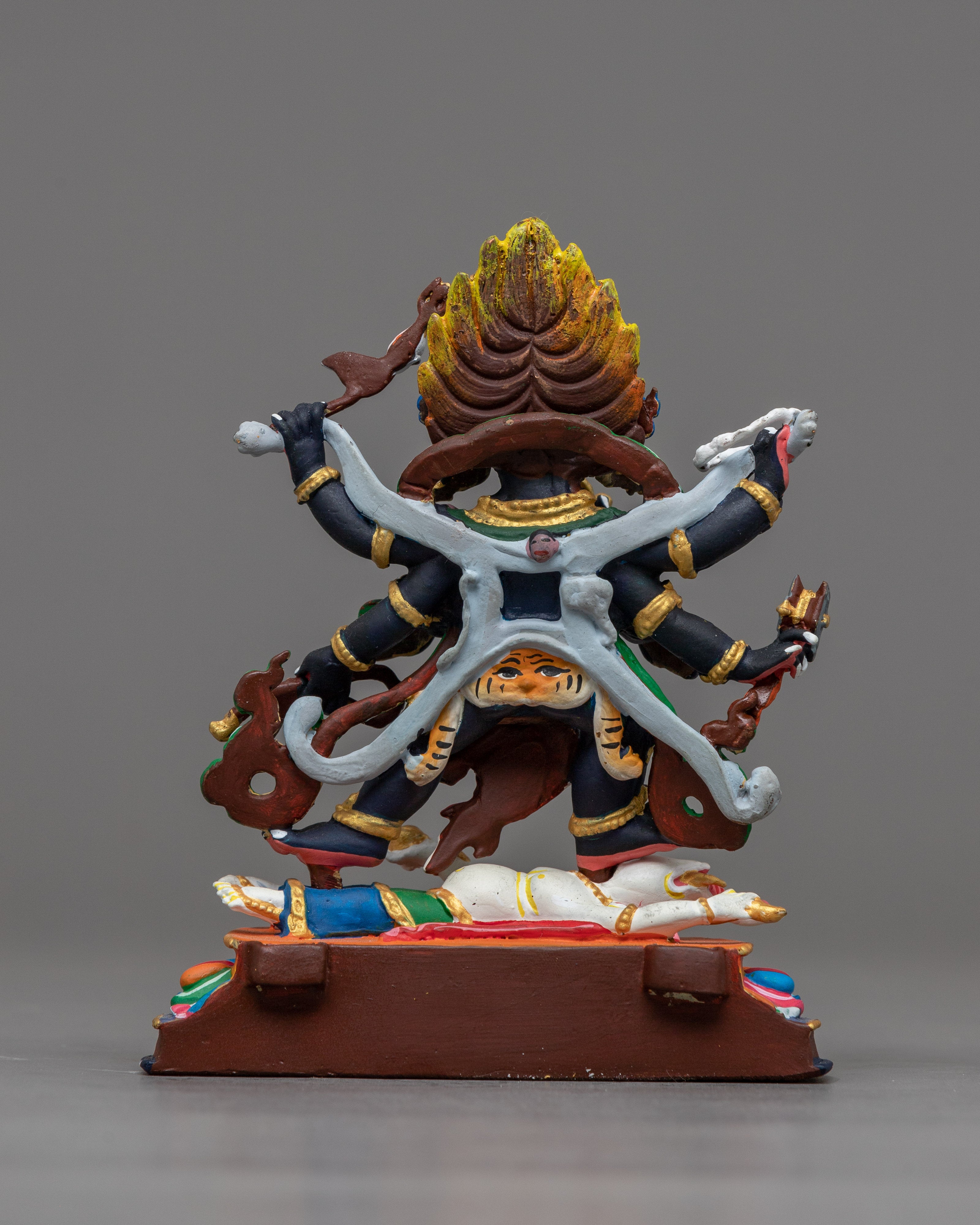 Compact Six-Armed Mahakala Statue | Guardian of the Dharma
