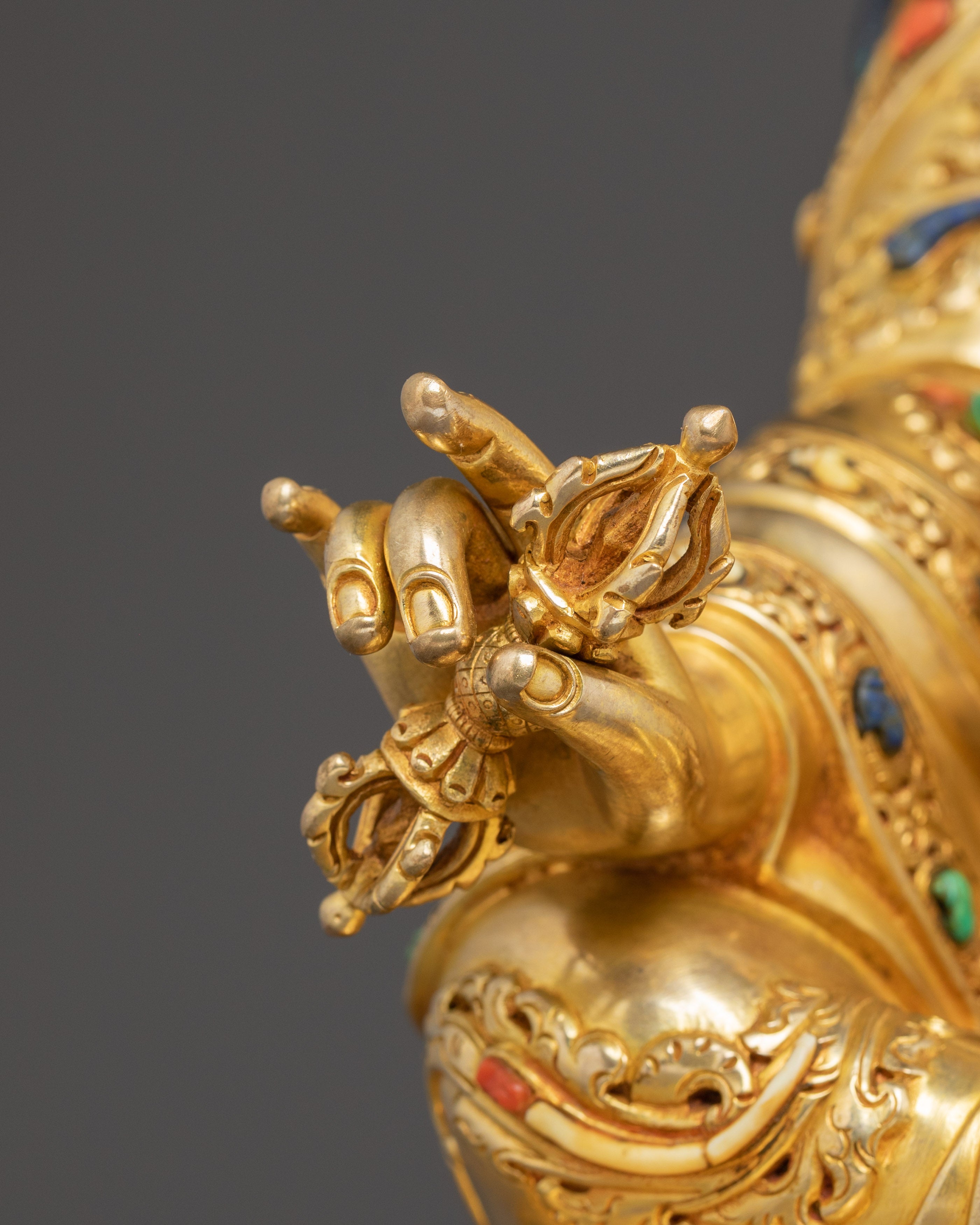Handmade Golden Statue of Guru Padmasambhava | Tantric Master