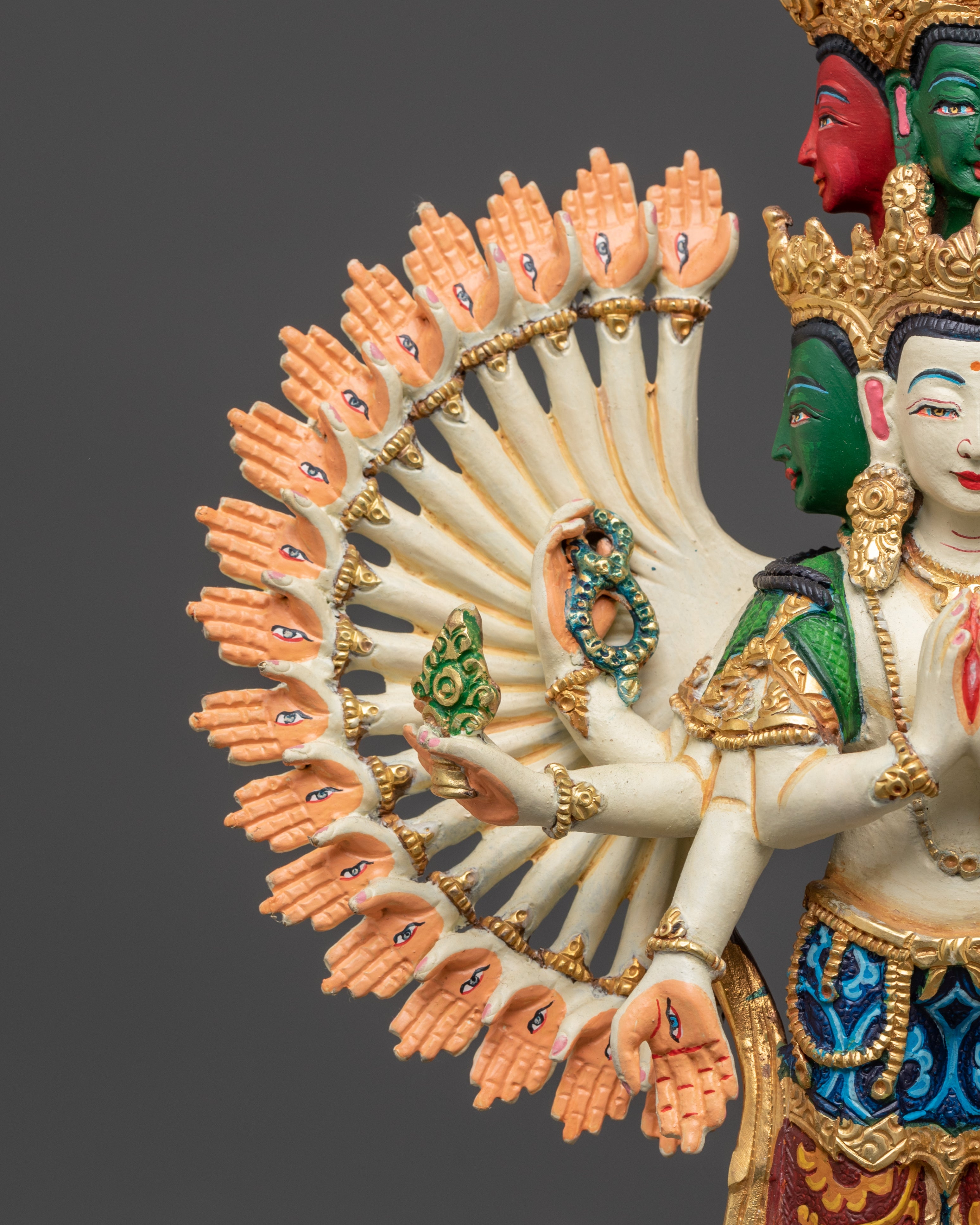 Sacred 1000 Armed Chenrezig Sculpture for Altar | Symbol of Compassion and Mercy