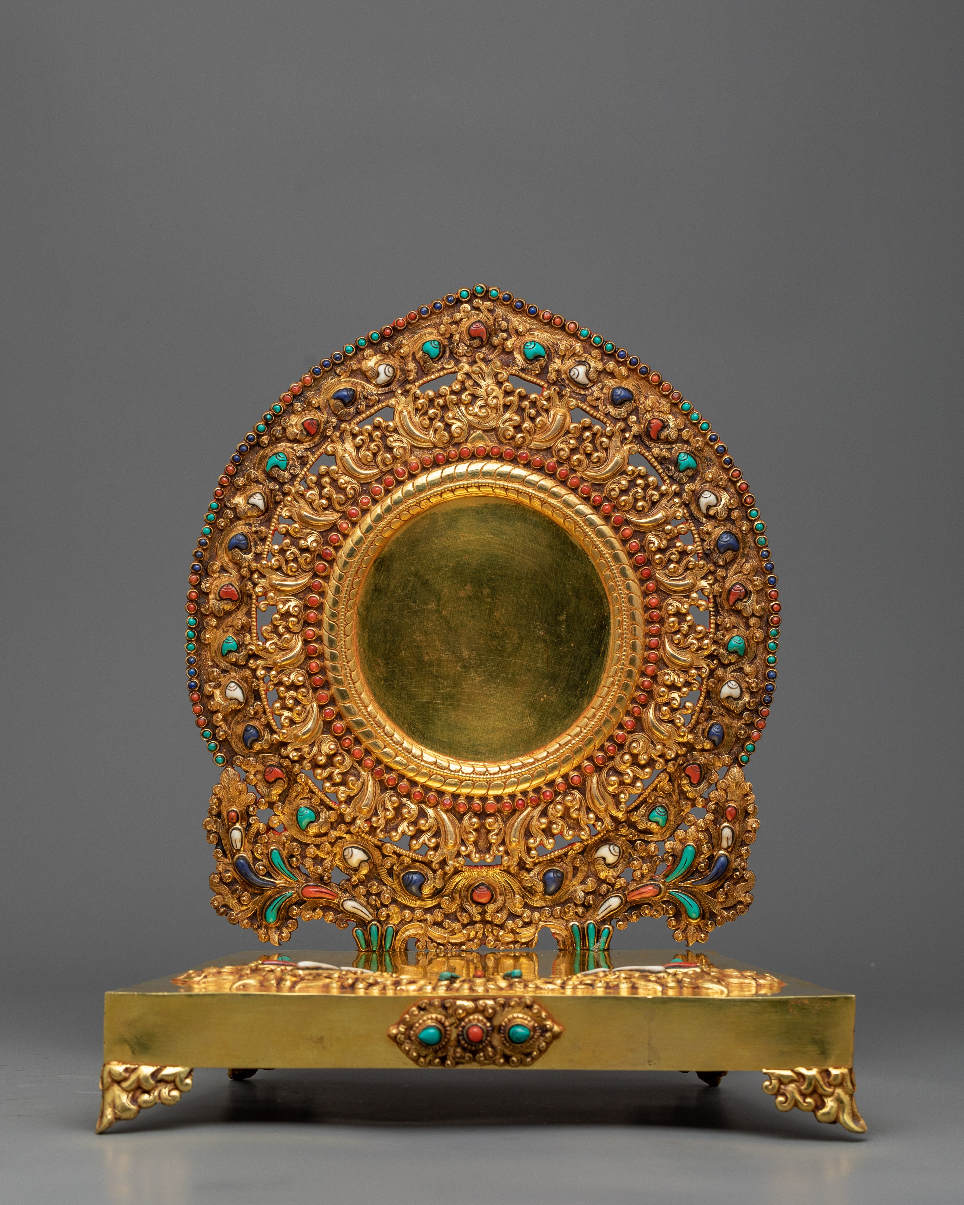 Regal Crowned Shakyamuni Buddha Figurine | Traditional Himalayan Art