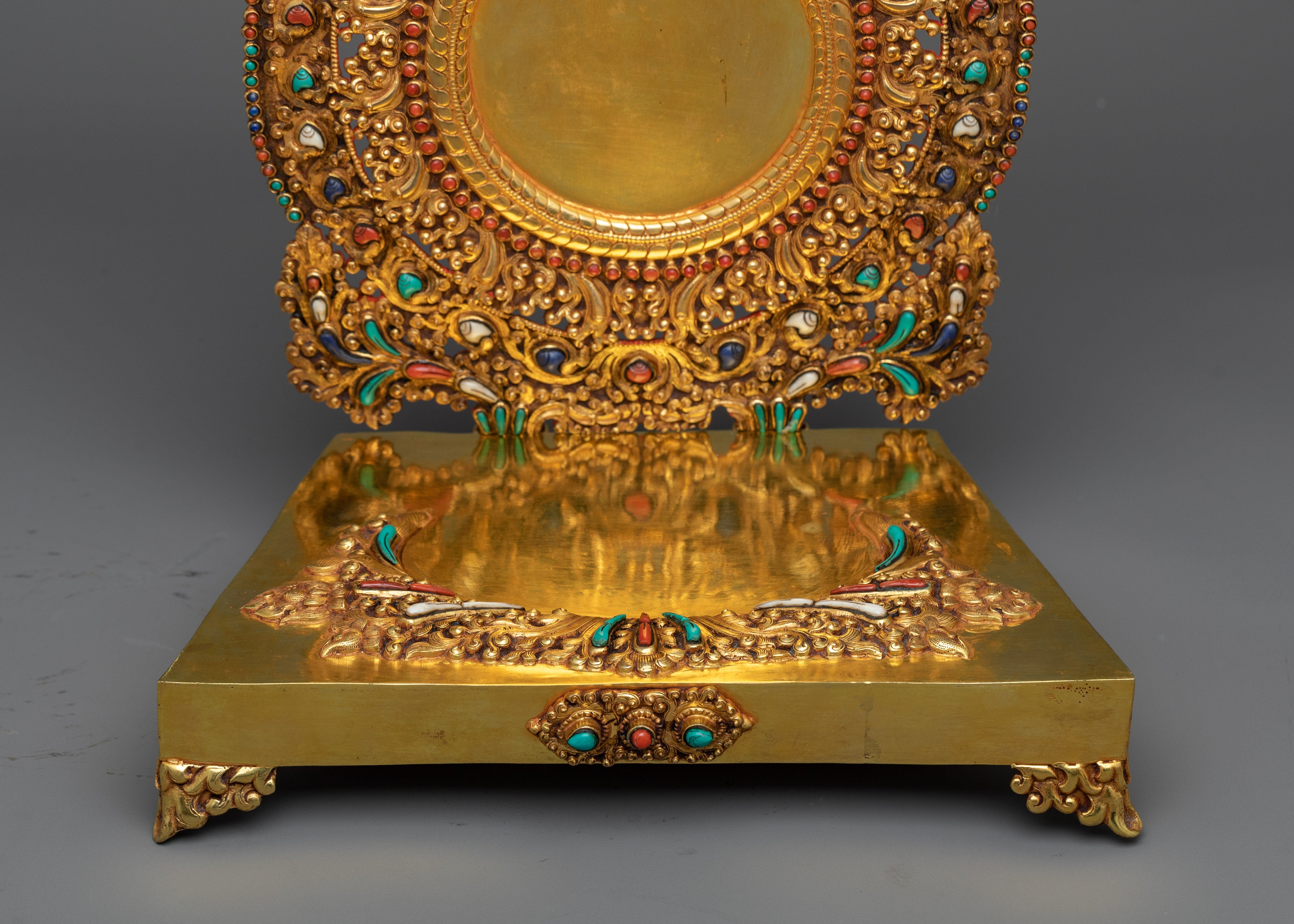 Regal Crowned Shakyamuni Buddha Figurine | Traditional Himalayan Art