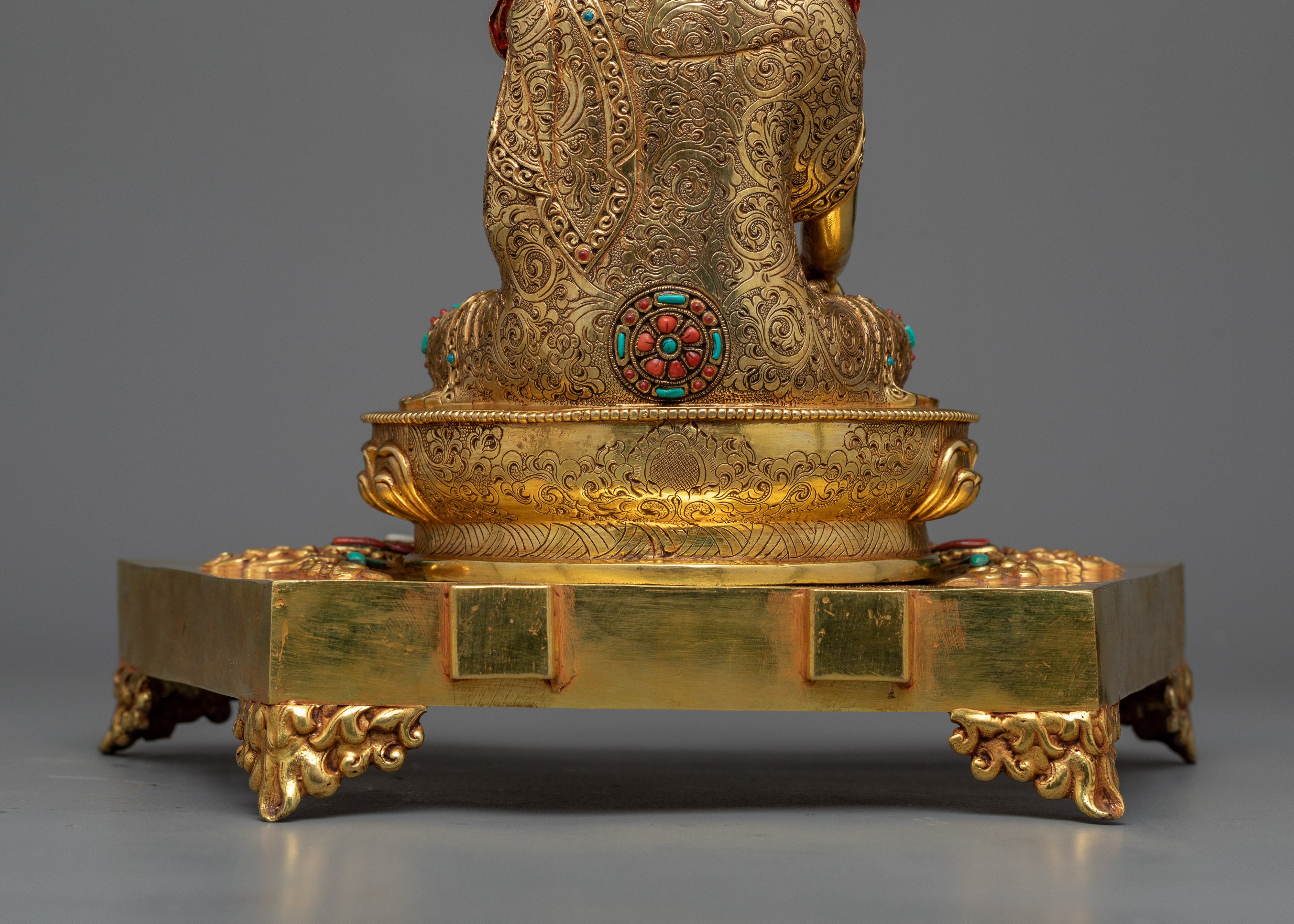 Regal Crowned Shakyamuni Buddha Figurine | Traditional Himalayan Art