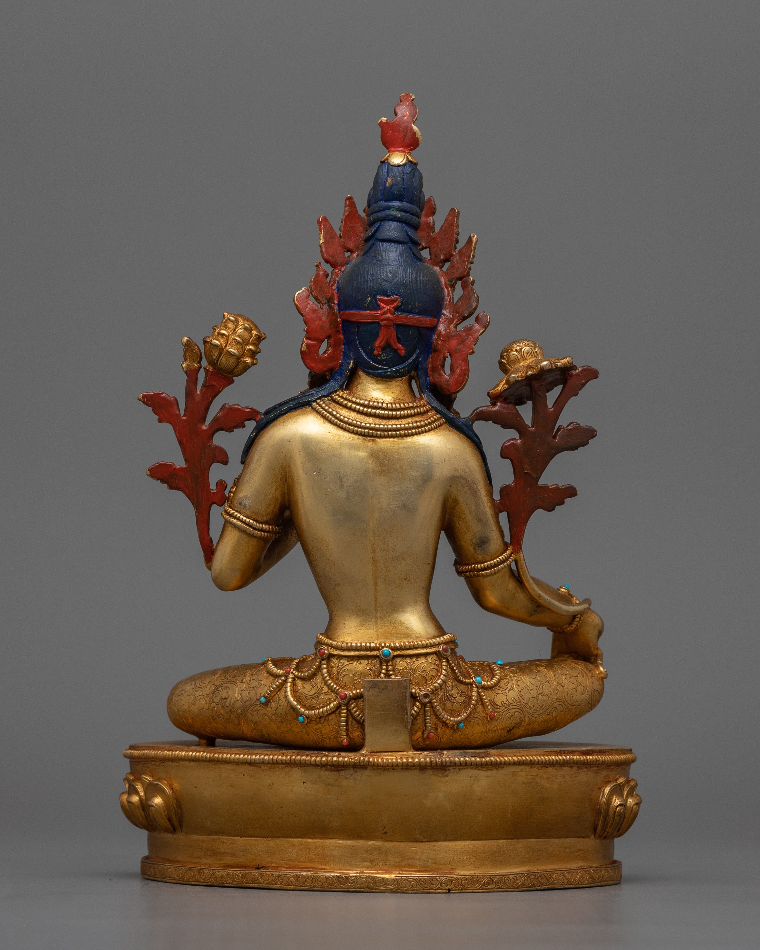 Female Buddha of Compassion Green Tara | Antique Finished Sculpture