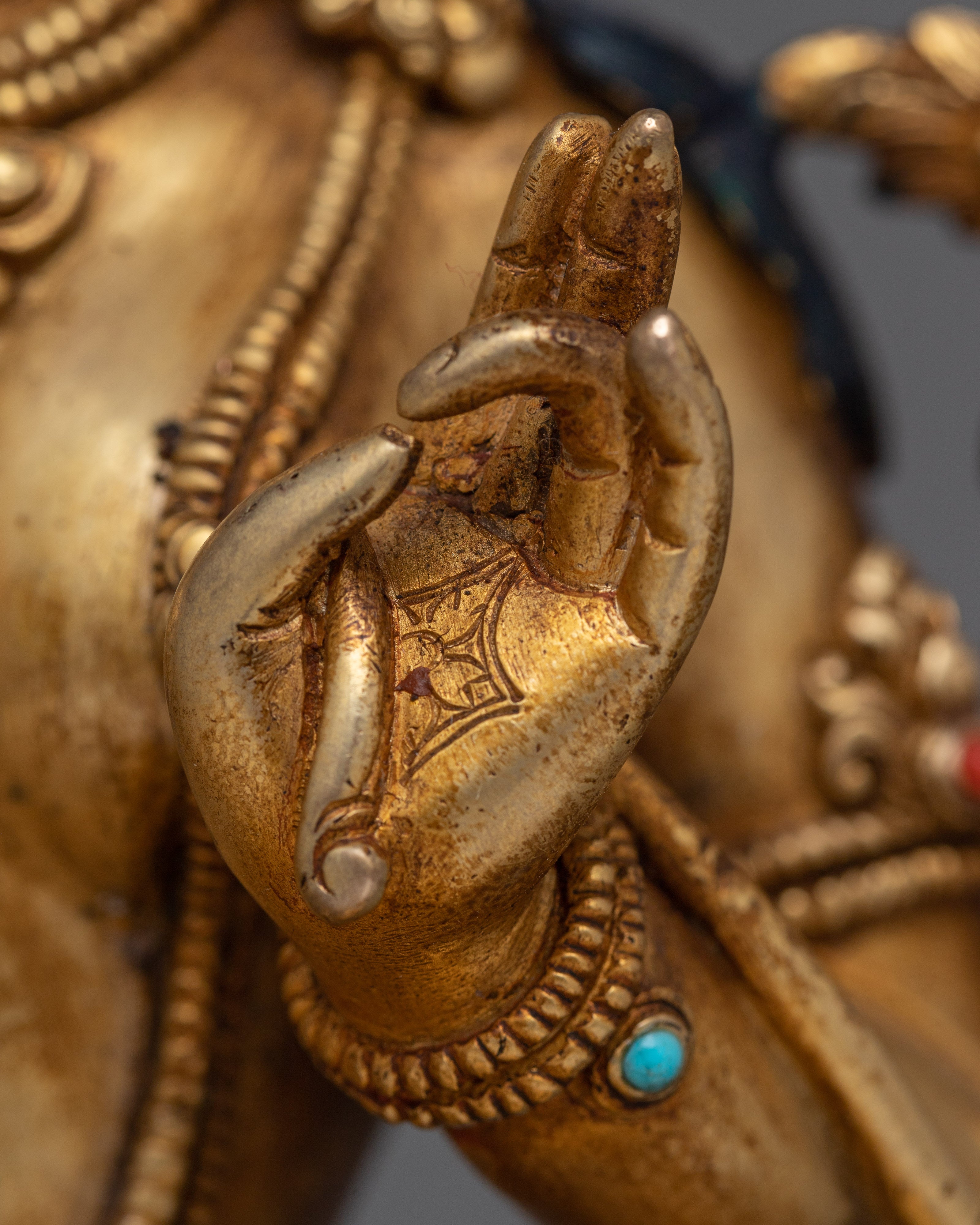 Female Buddha of Compassion Green Tara | Antique Finished Sculpture