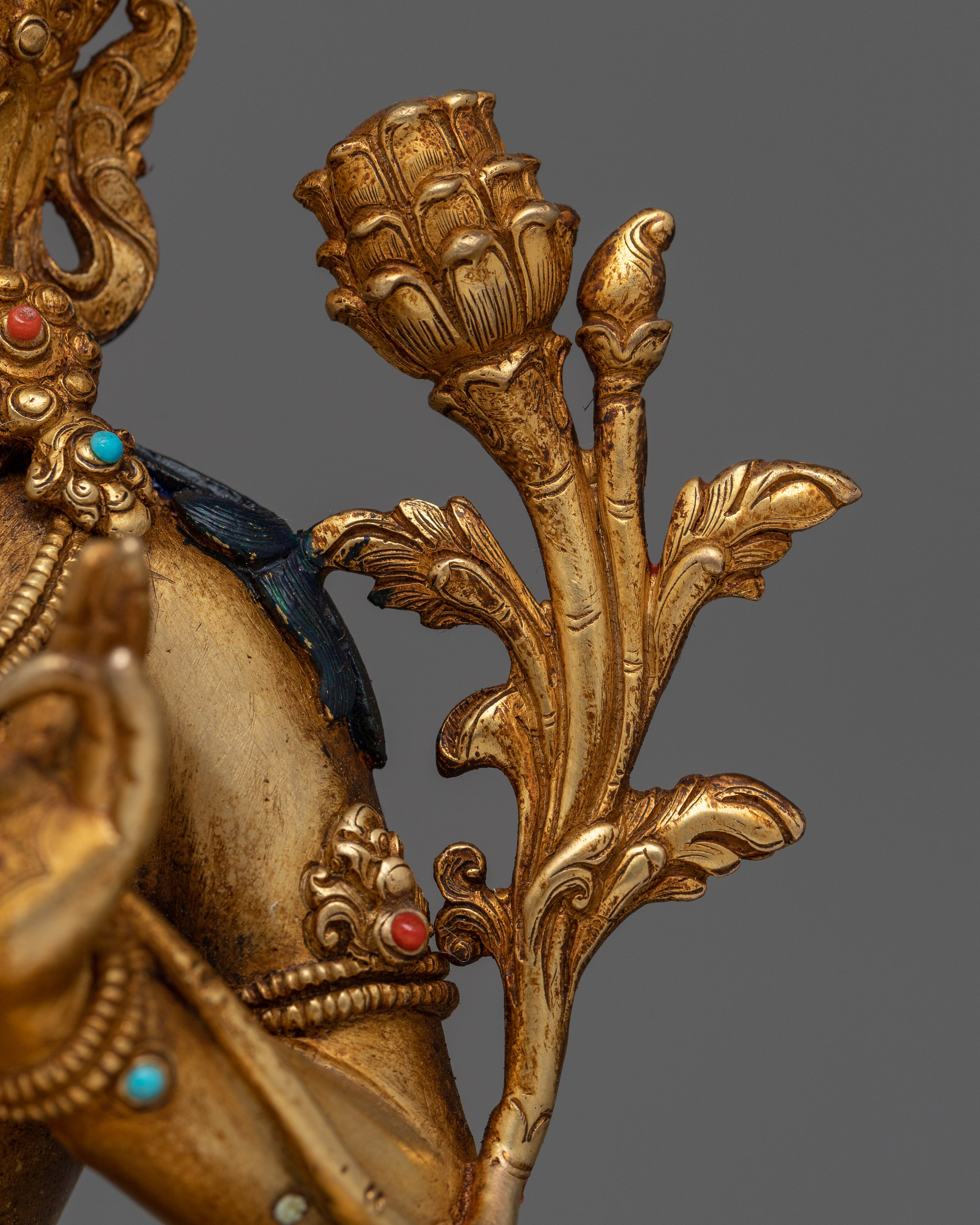 Female Buddha of Compassion Green Tara | Antique Finished Sculpture