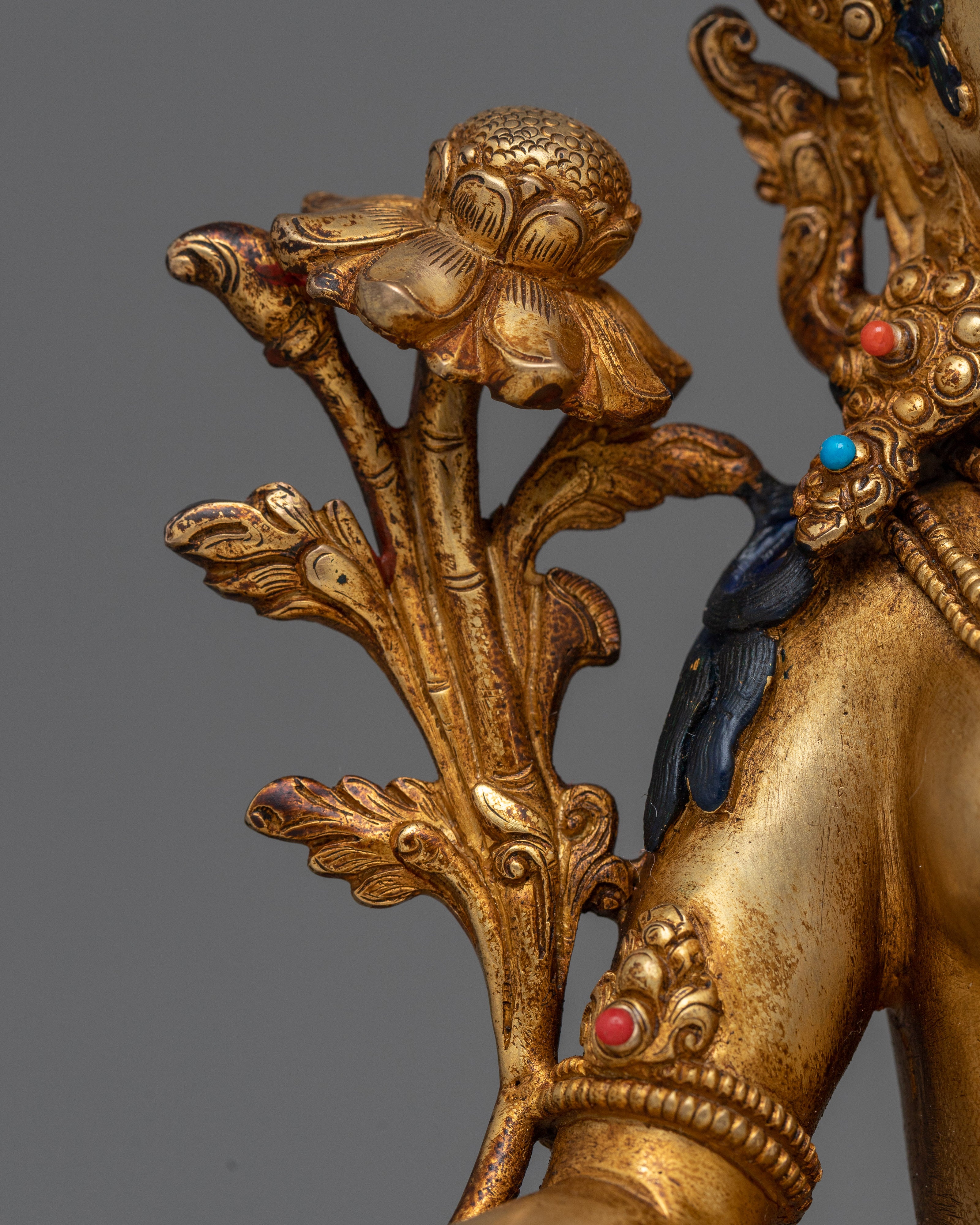 Female Buddha of Compassion Green Tara | Antique Finished Sculpture