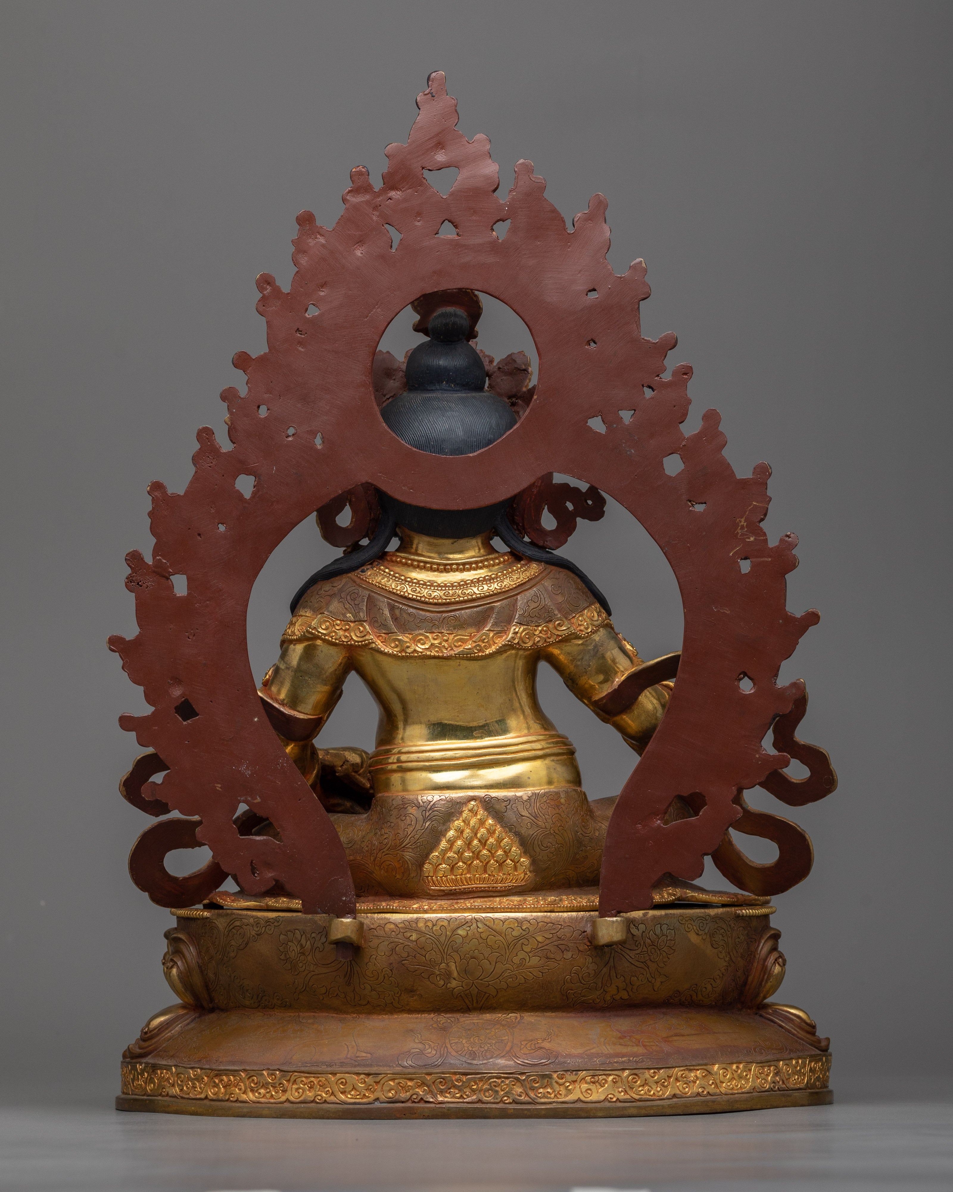 Yellow Dzambhala Practice Sculpture | 24k Gold Gilded Artwork