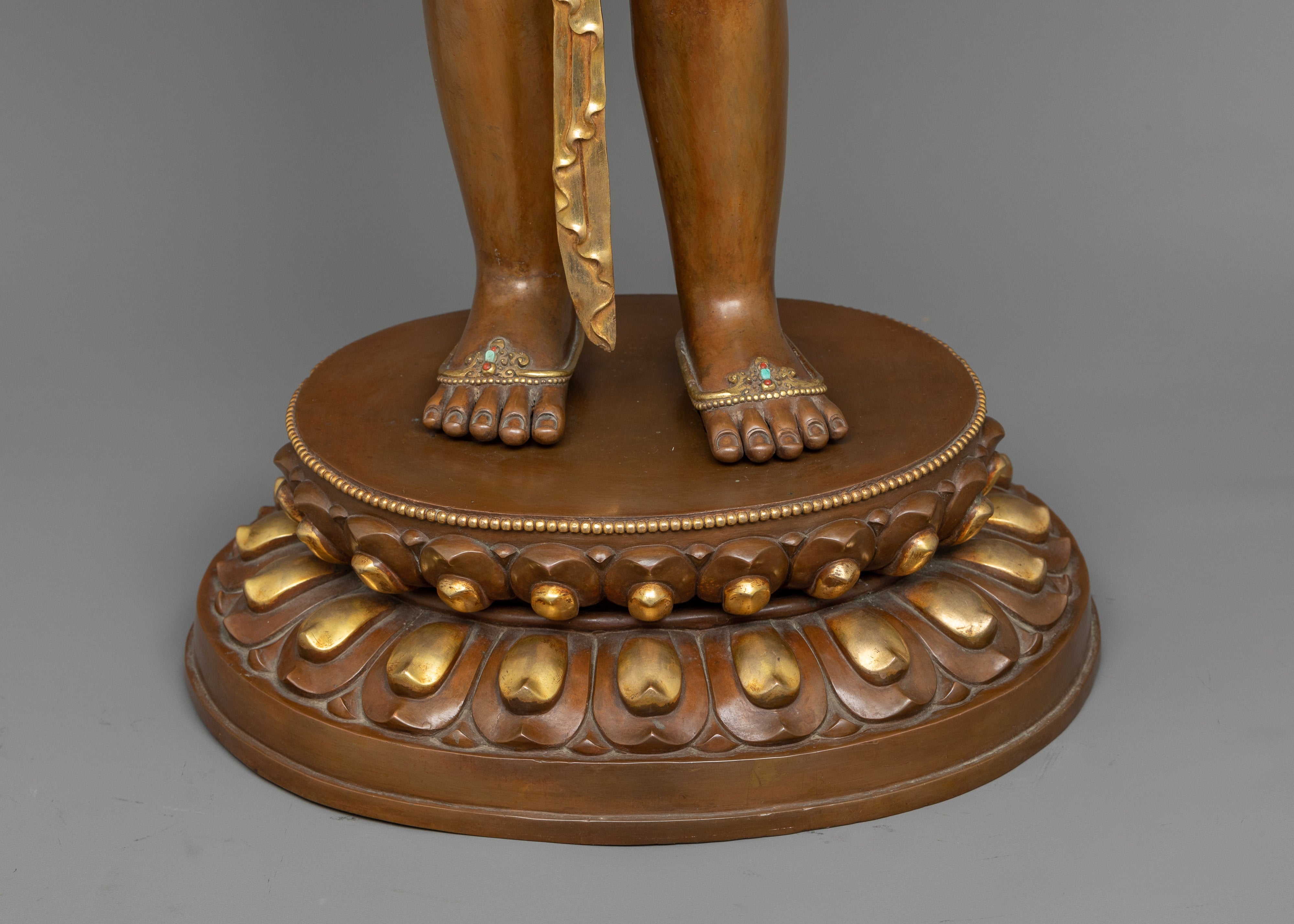 Standing Chenrezig Oxidized Statue | Life Like Oxidized Sculpture