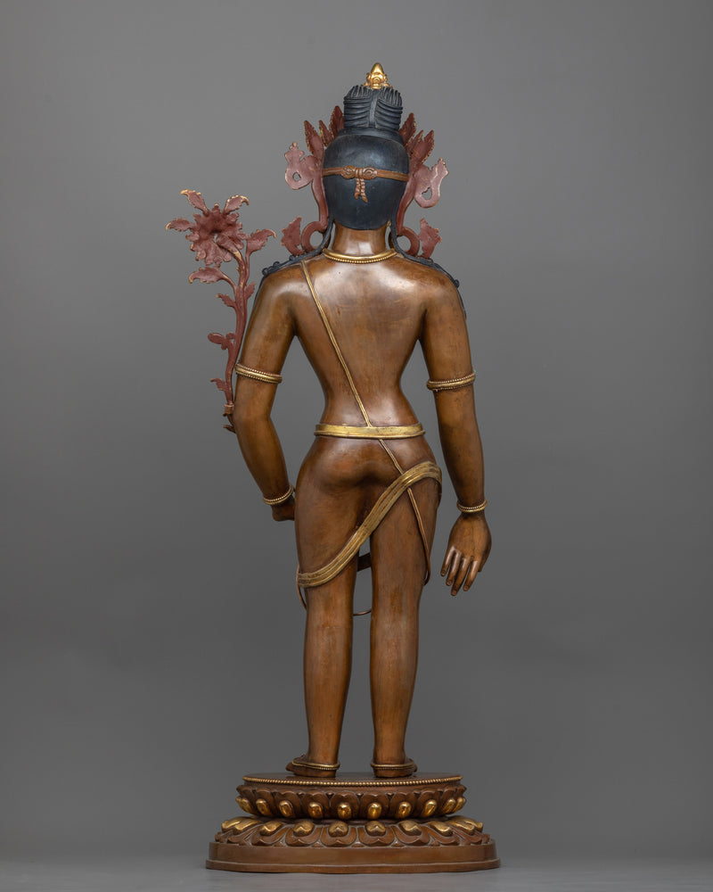 Standing Chenrezig Oxidized Statue | Life Like Oxidized Sculpture