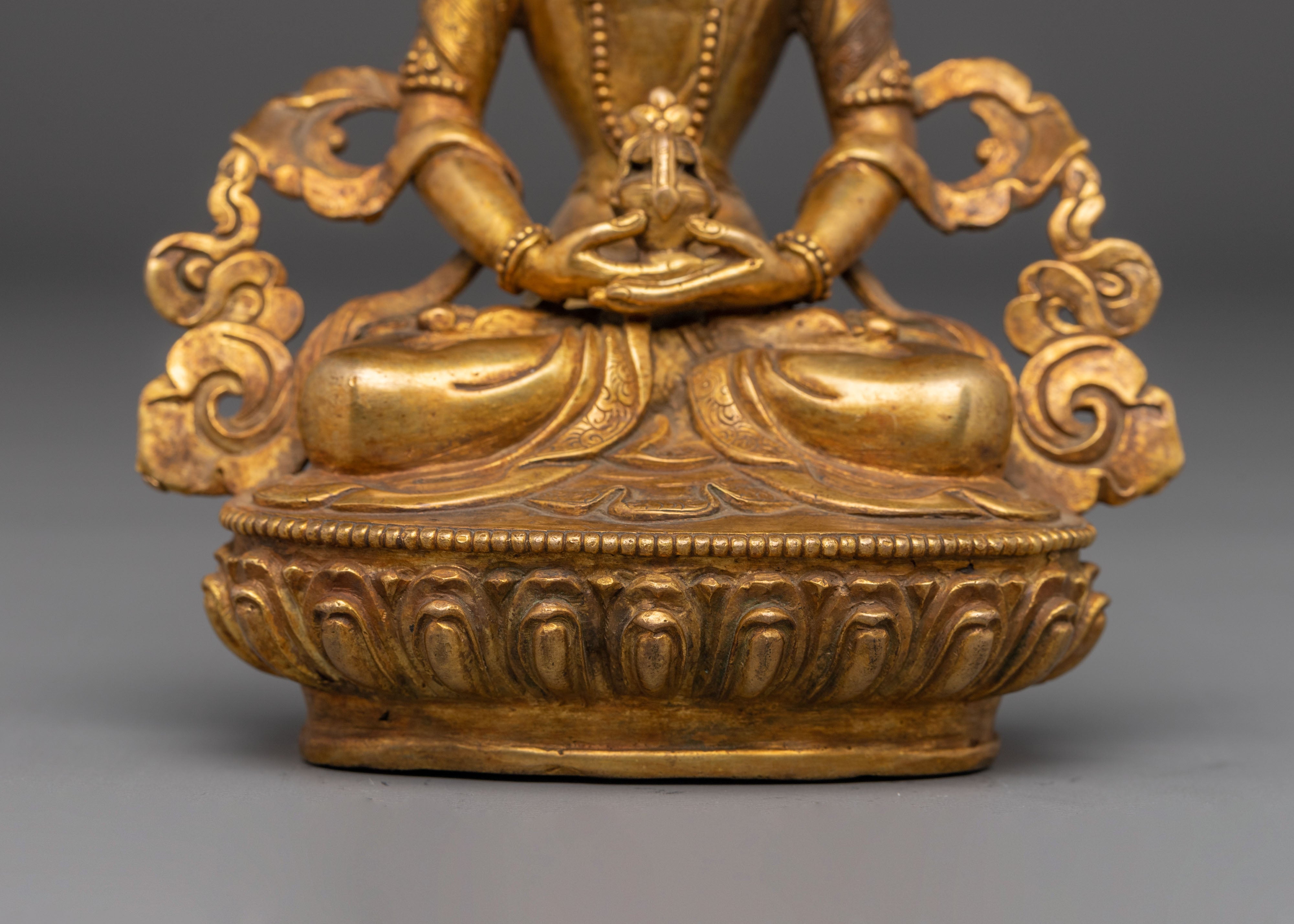 Amitayus Statue with Antique Finish | Meditation Idol