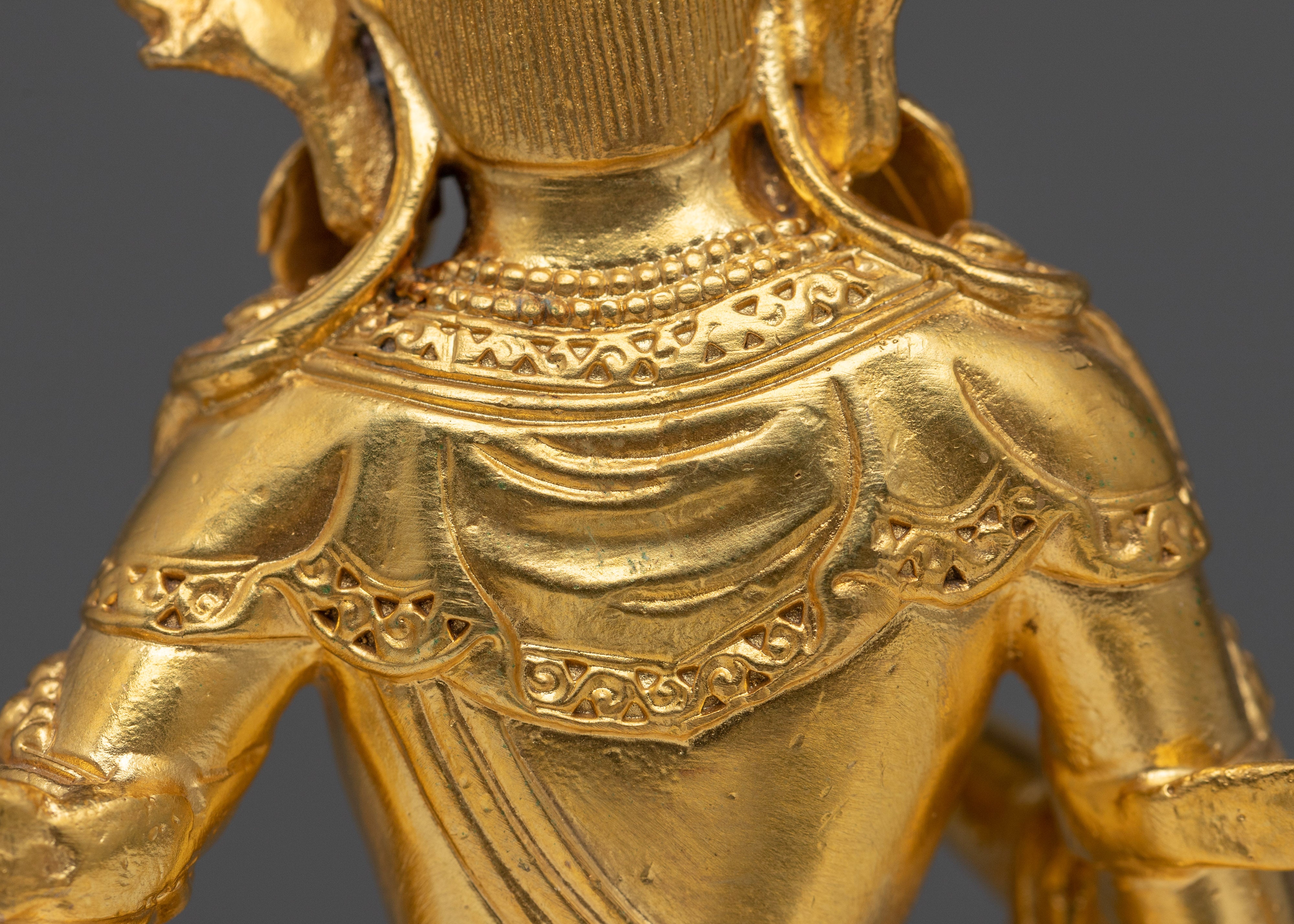 Small Vajrasattva Statue | 24K Gold Electroplated Purity