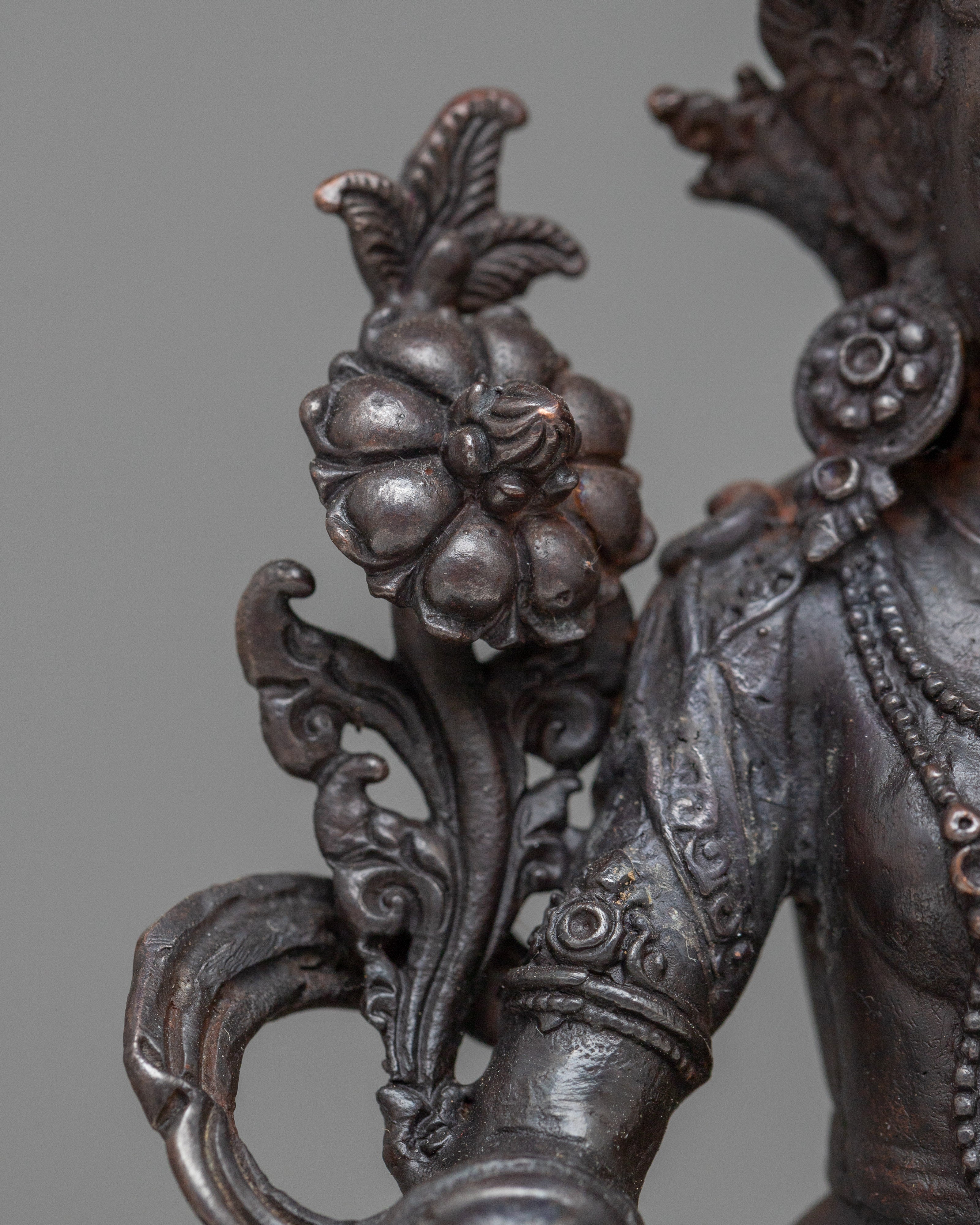 Miniature White Tara Statue | Oxidized Copper Symbol of Healing
