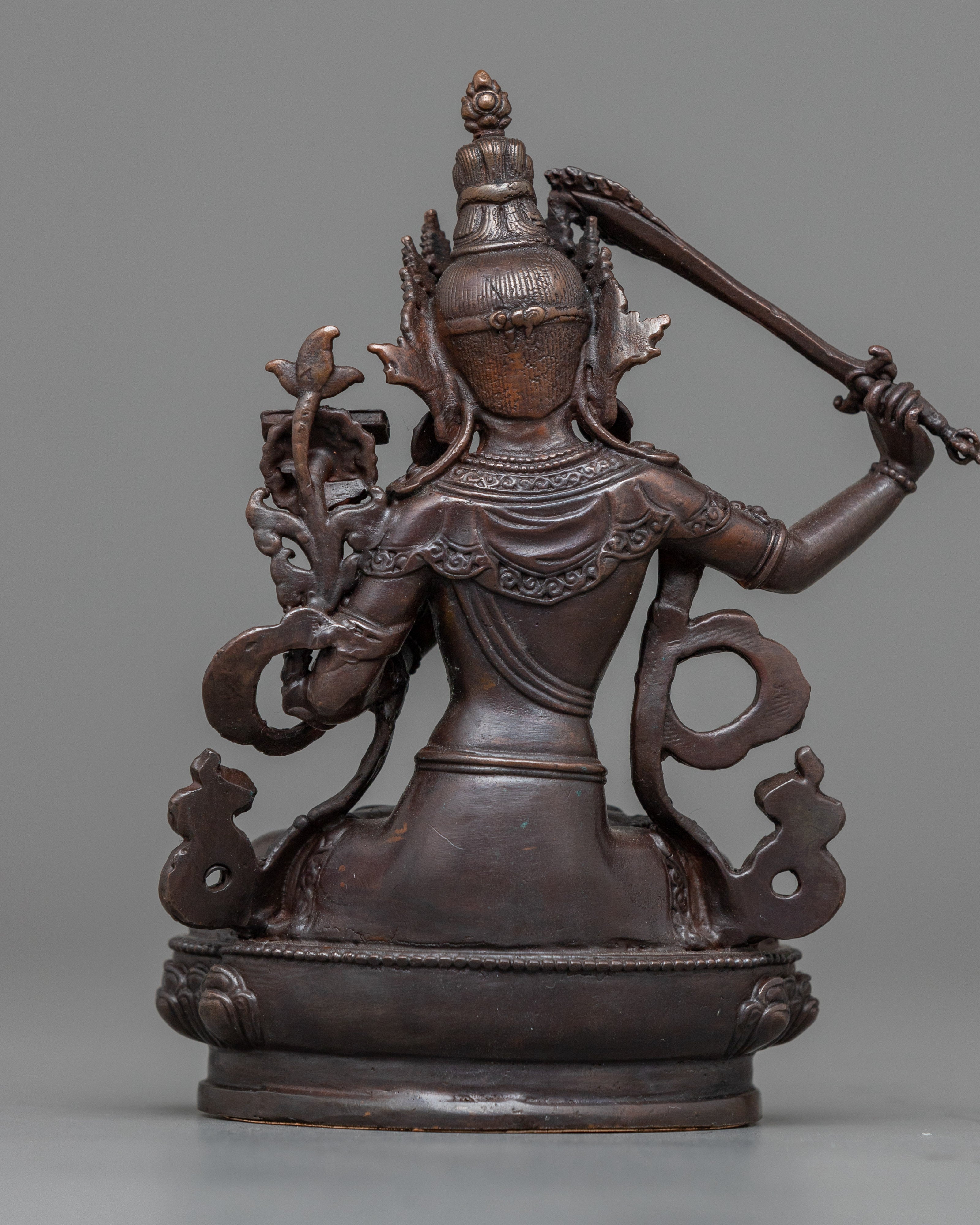 Little Manjushri Statue | Oxidized Copper Wisdom