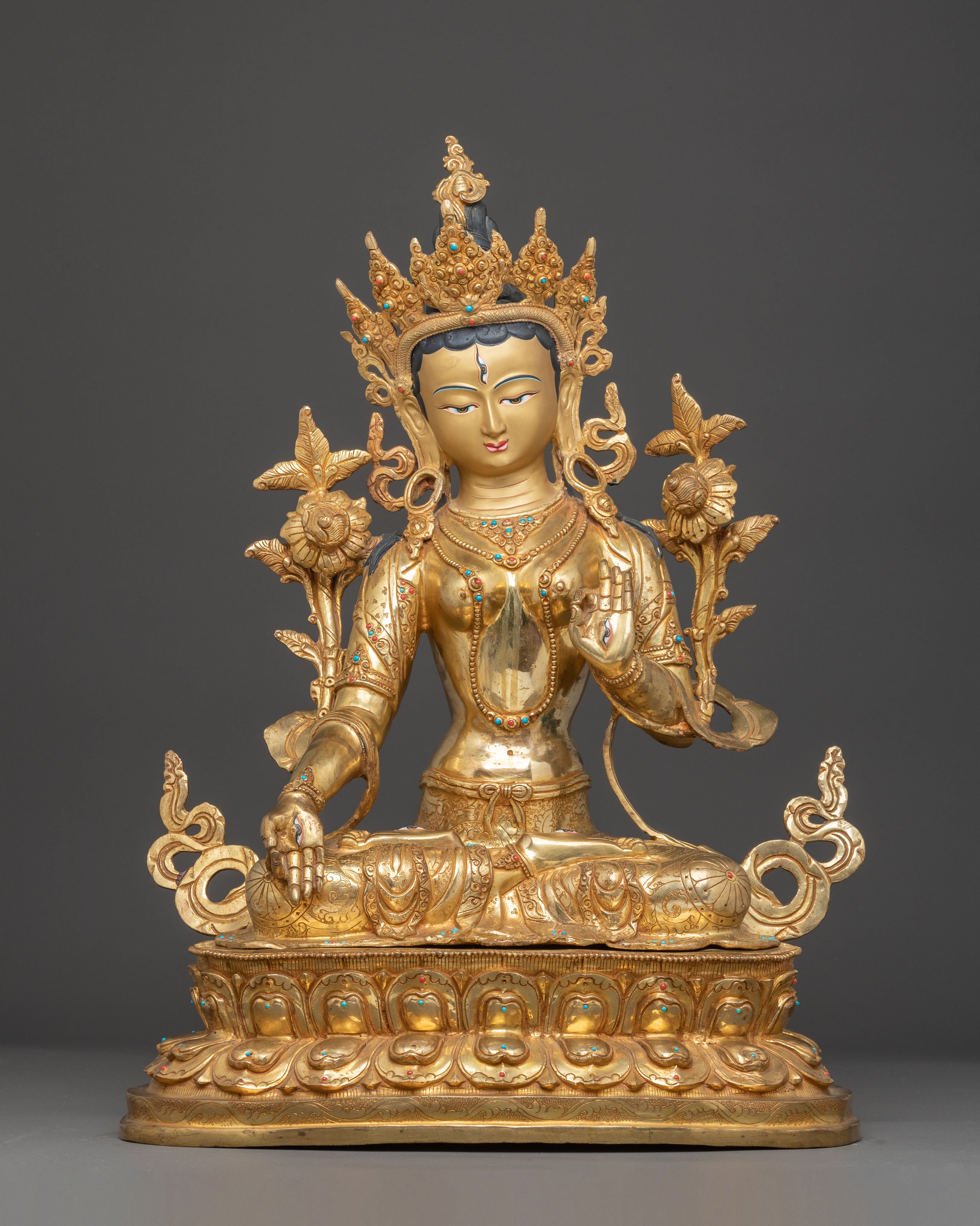 Seven-Eyed Deity White Tara Sculpture