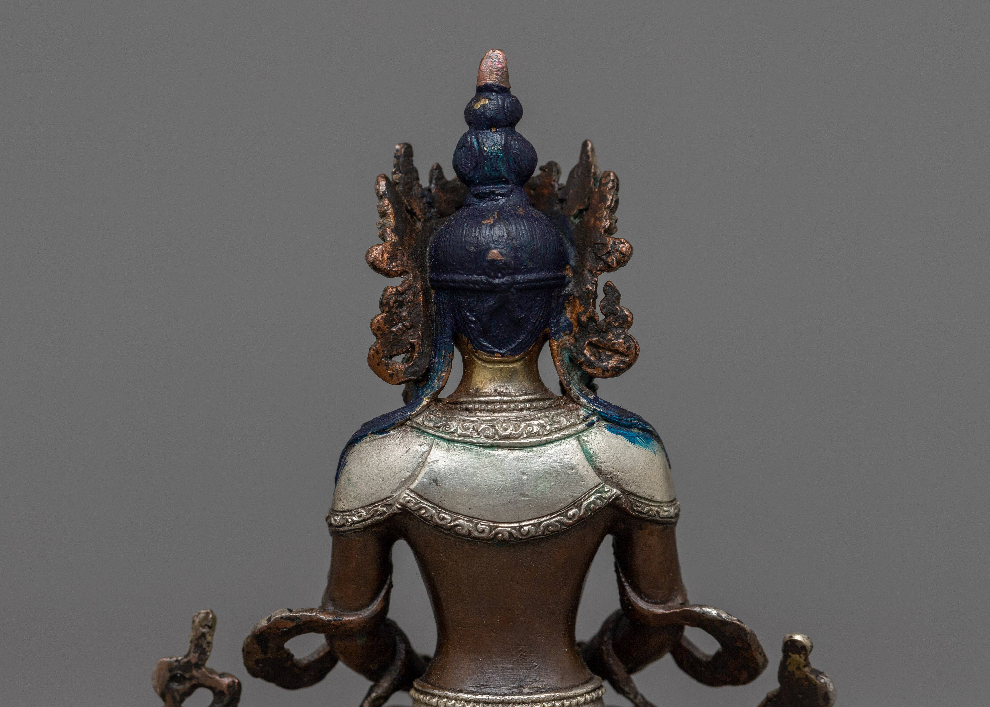 Miniature Amitayus Statue | Silver-Plated Symbol of Enduring Life