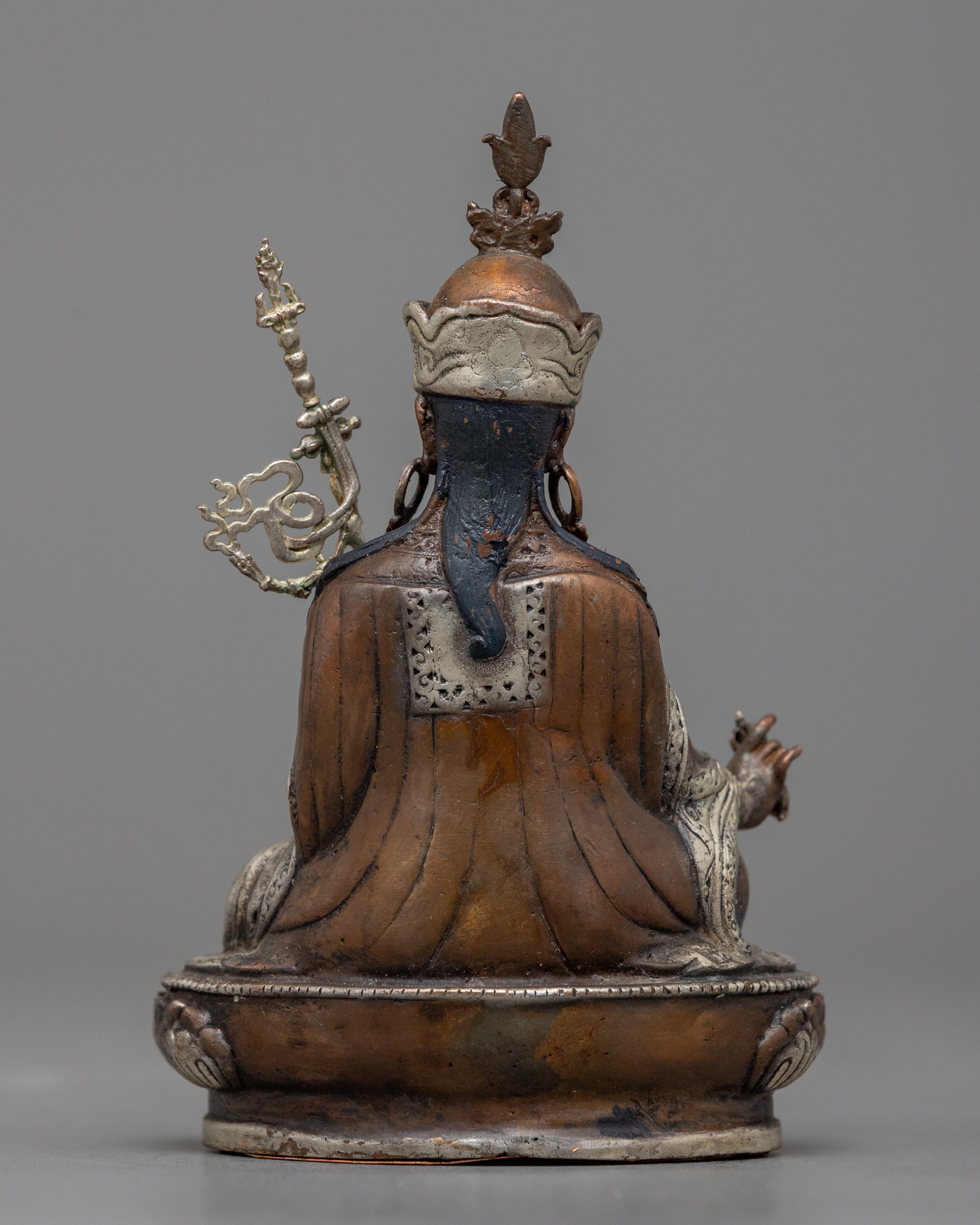 Miniature Guru Rinpoche Statue | Silver-Plated Symbol of Wisdom