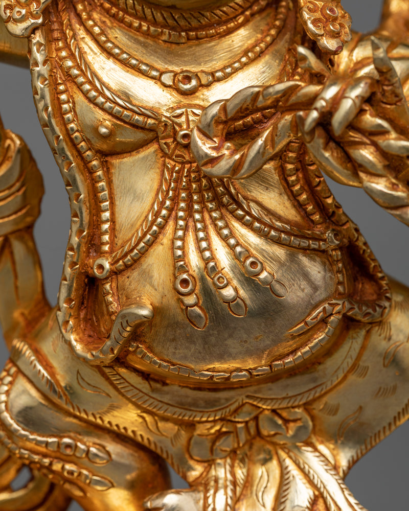 Majestic Vajrapani Kadampa Statue | 24K Gold Gilded Dharmapala