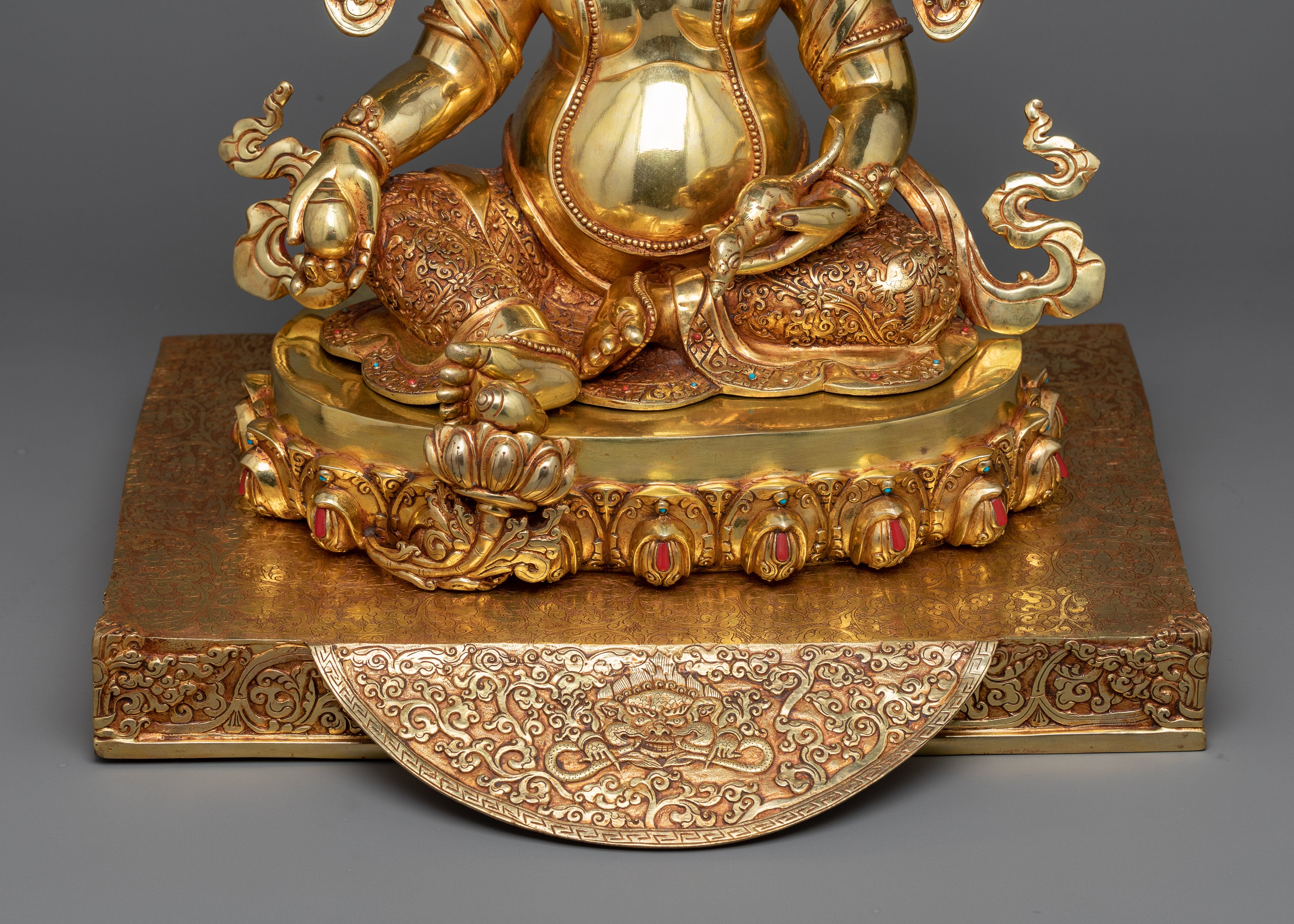 Golden Radiance: Yellow Dzambhala Buddhist Statue | the Epitome of Radiant Serenity