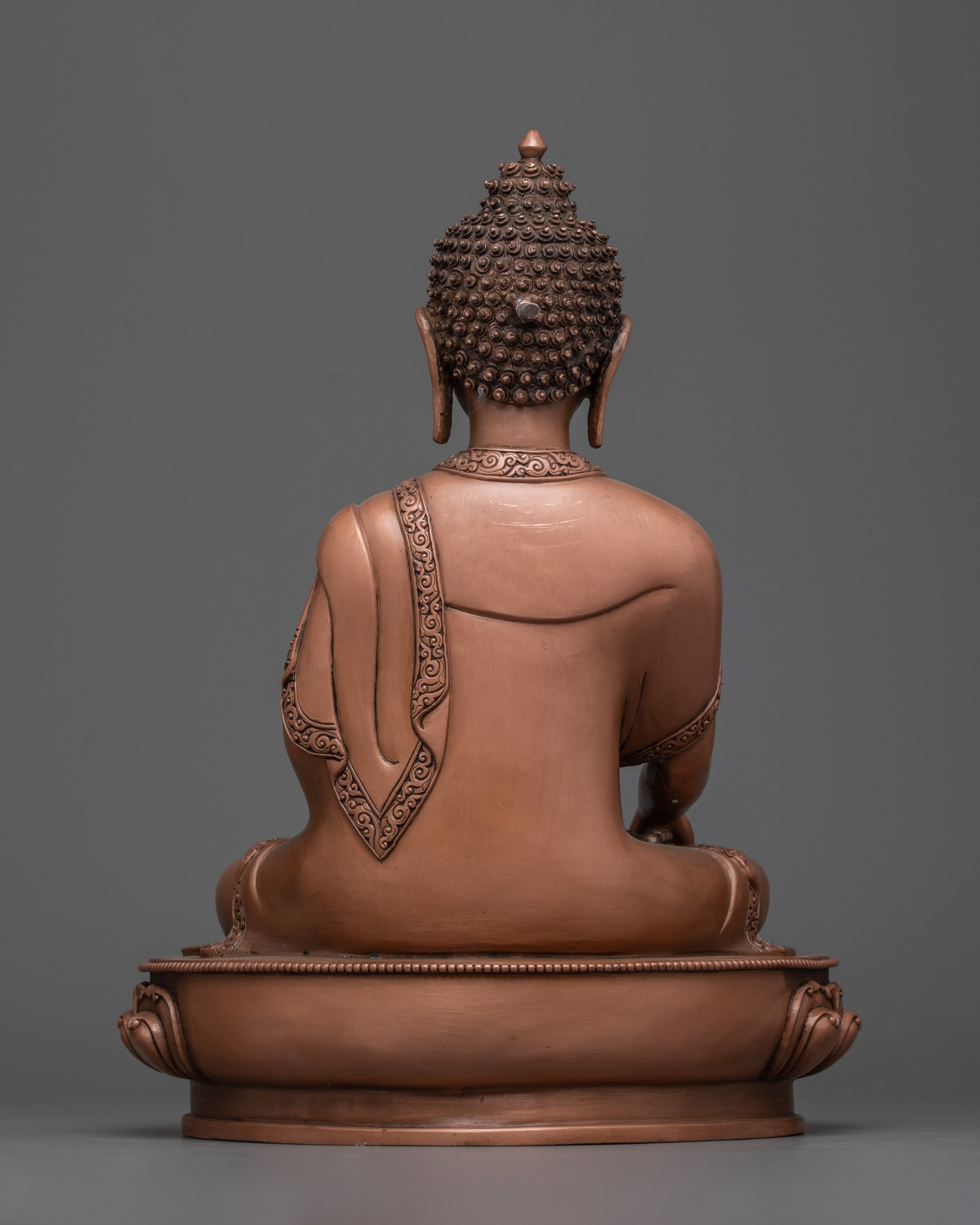 Namo Shakyamuni Buddha Oxidized Statue | Timeless Tranquility in Copper