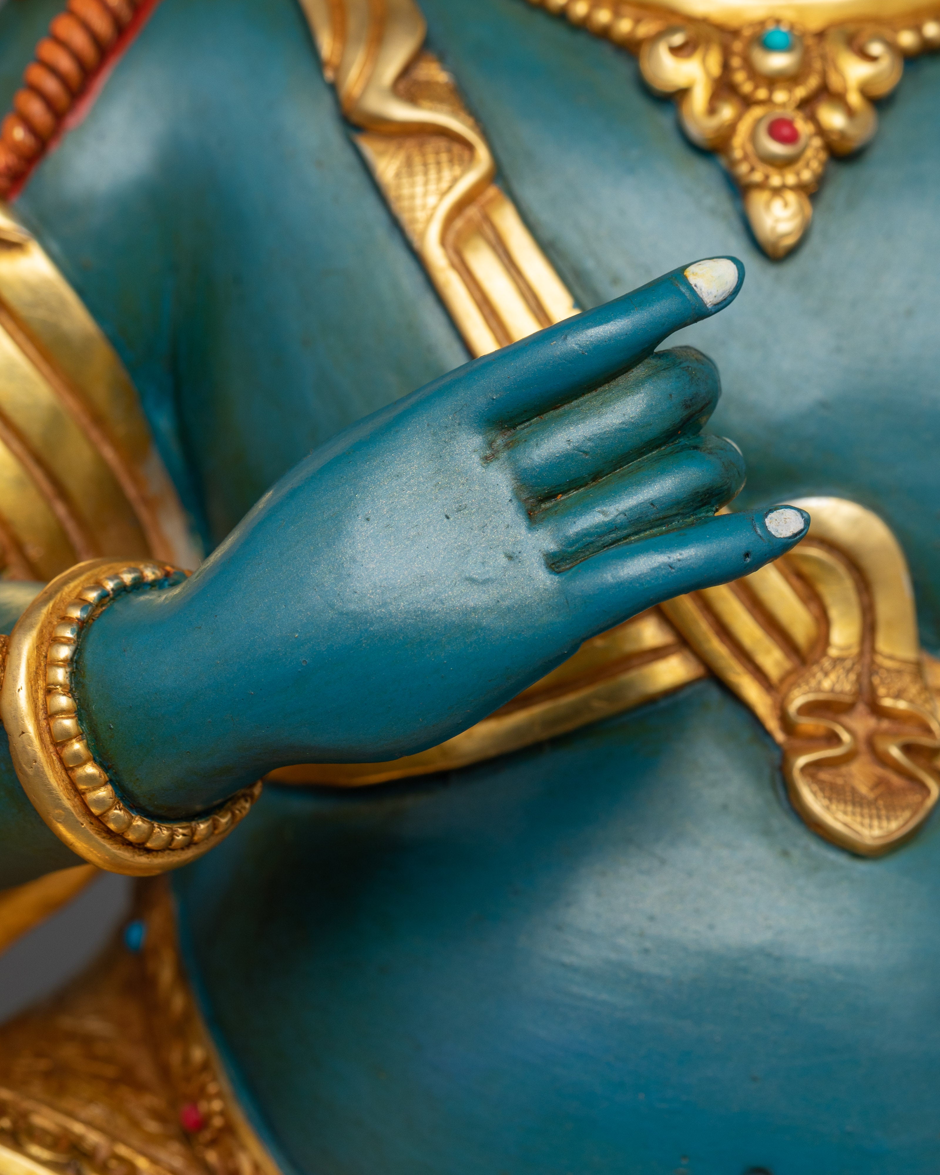 Exquisite Namtose Statue | Divine Guardian in Vibrant Blue