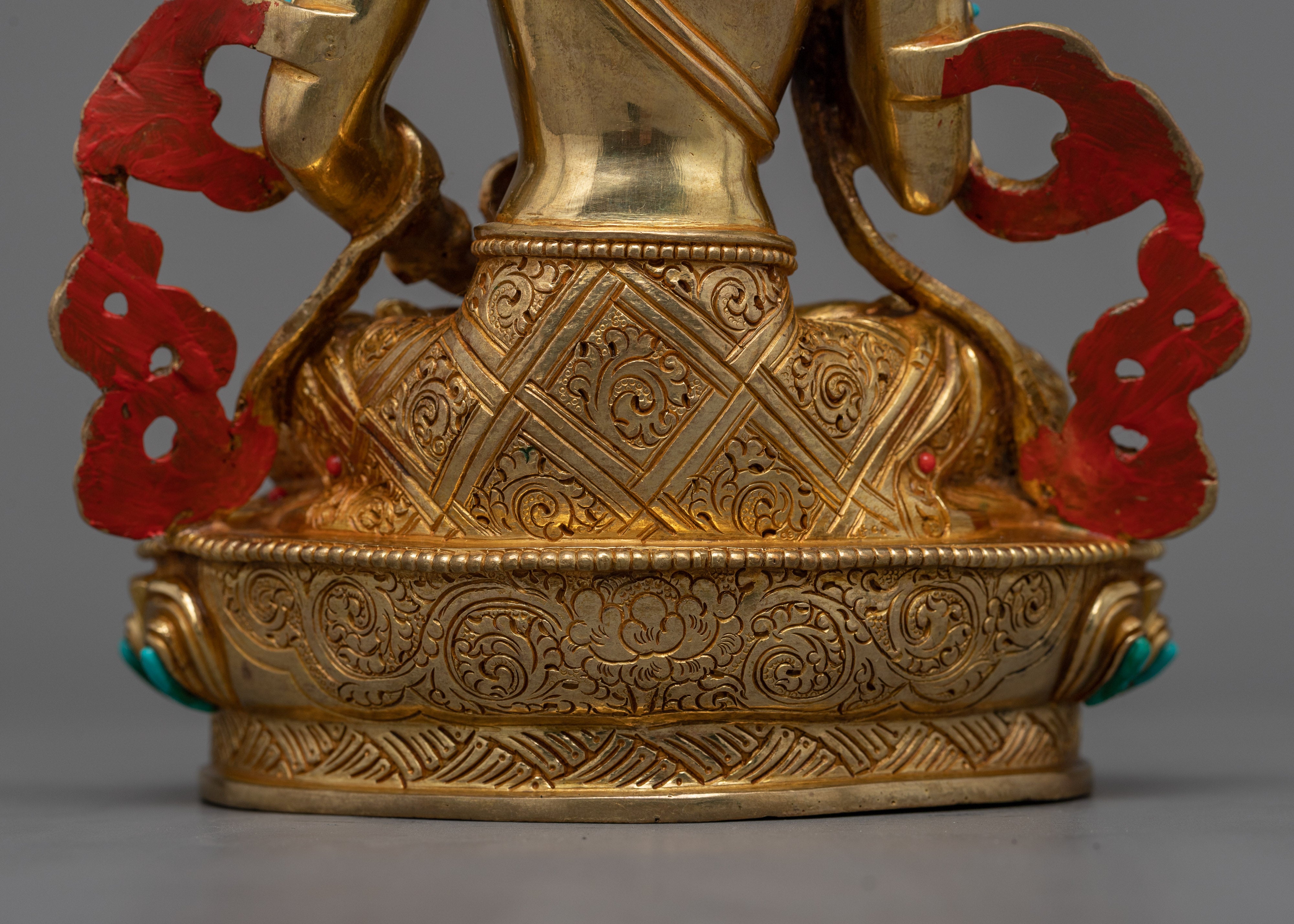 Buddha Vajrasattva Sculpture | 24K Gold Gilded Copper Statue for Shrine