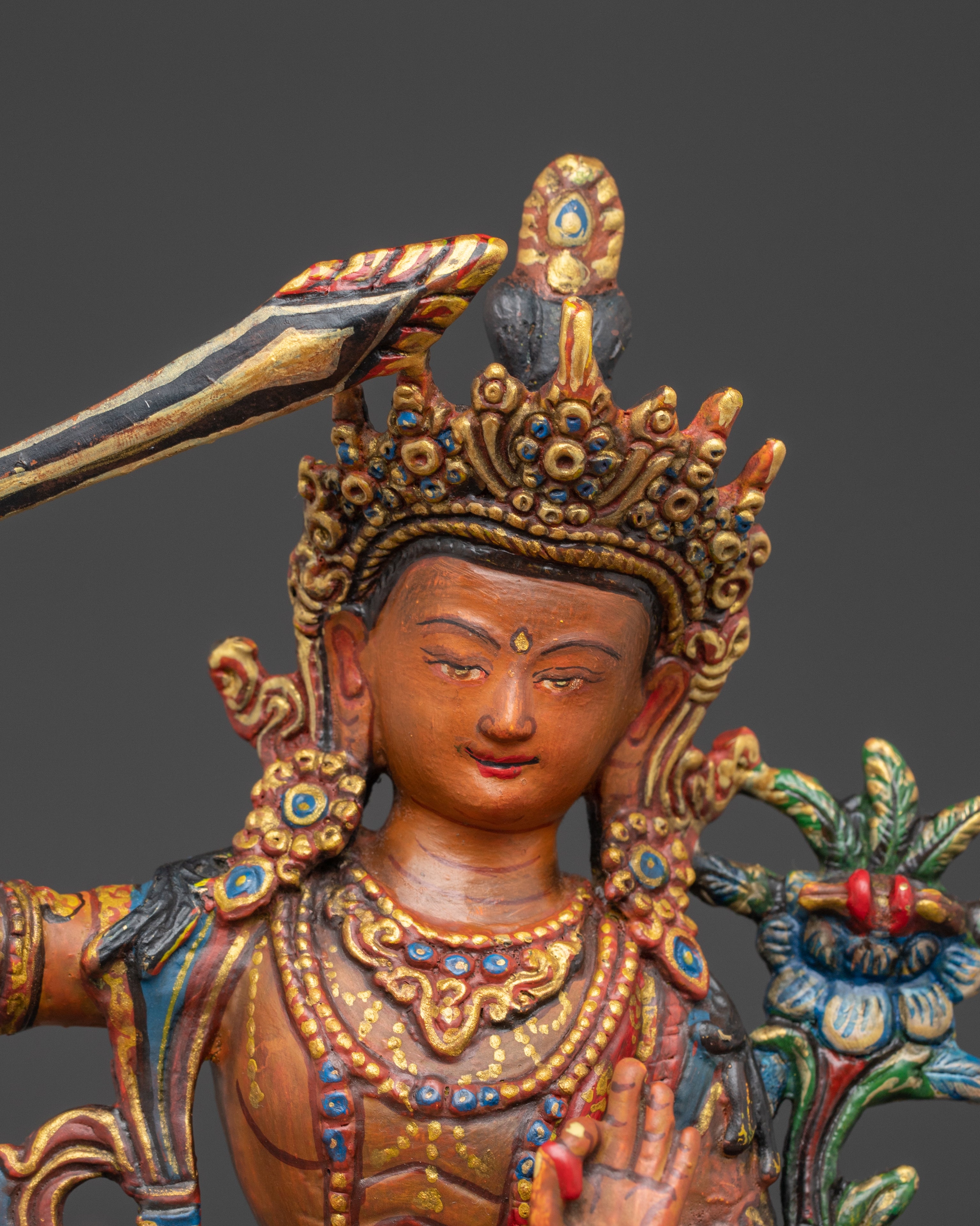 Manjushri Figurine, Sword of Wisdom | Sculpture of the Bodhisattva