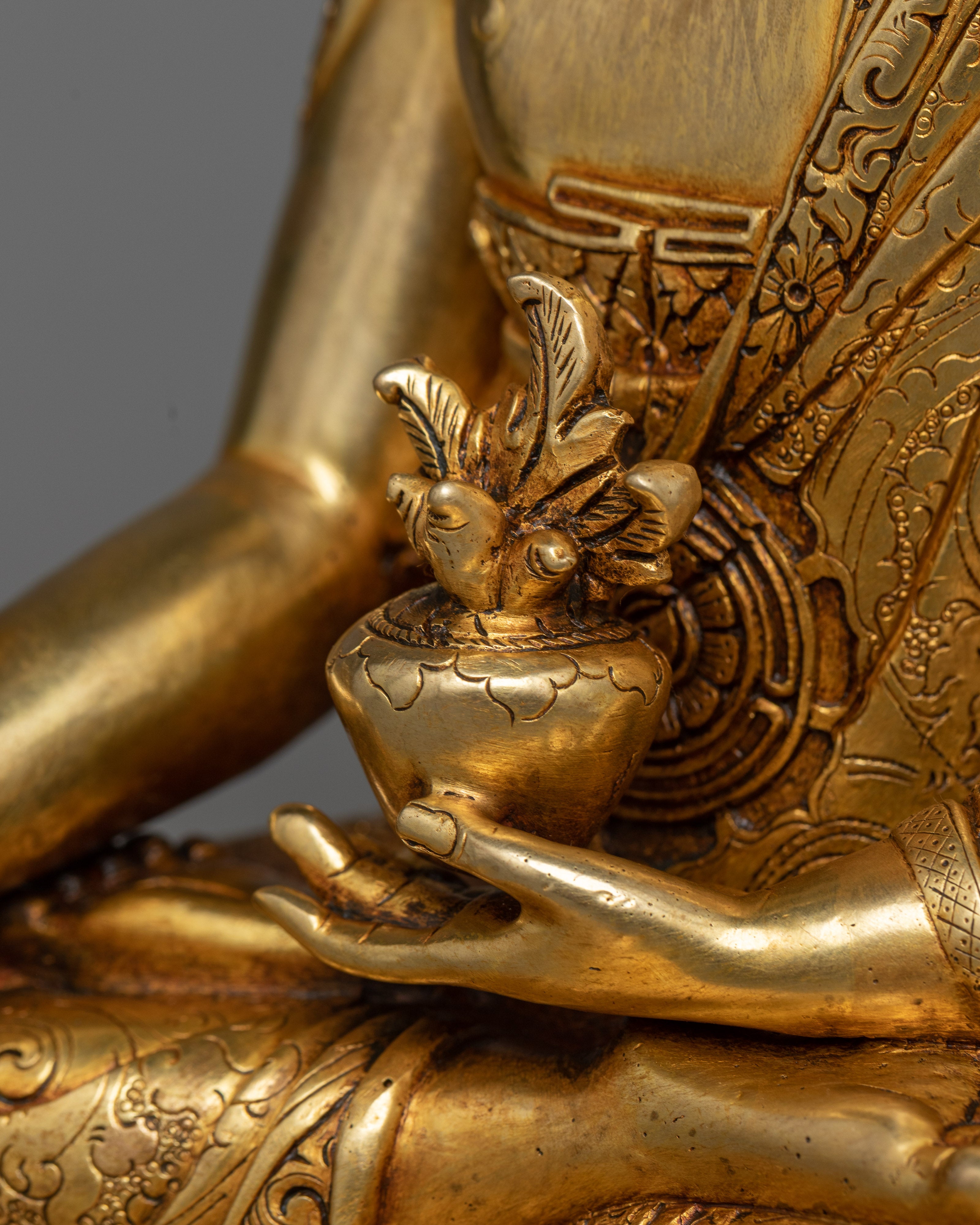 24K Gold-Gilded Medicine Buddha Statue | Beacon of Healing and Wellbeing