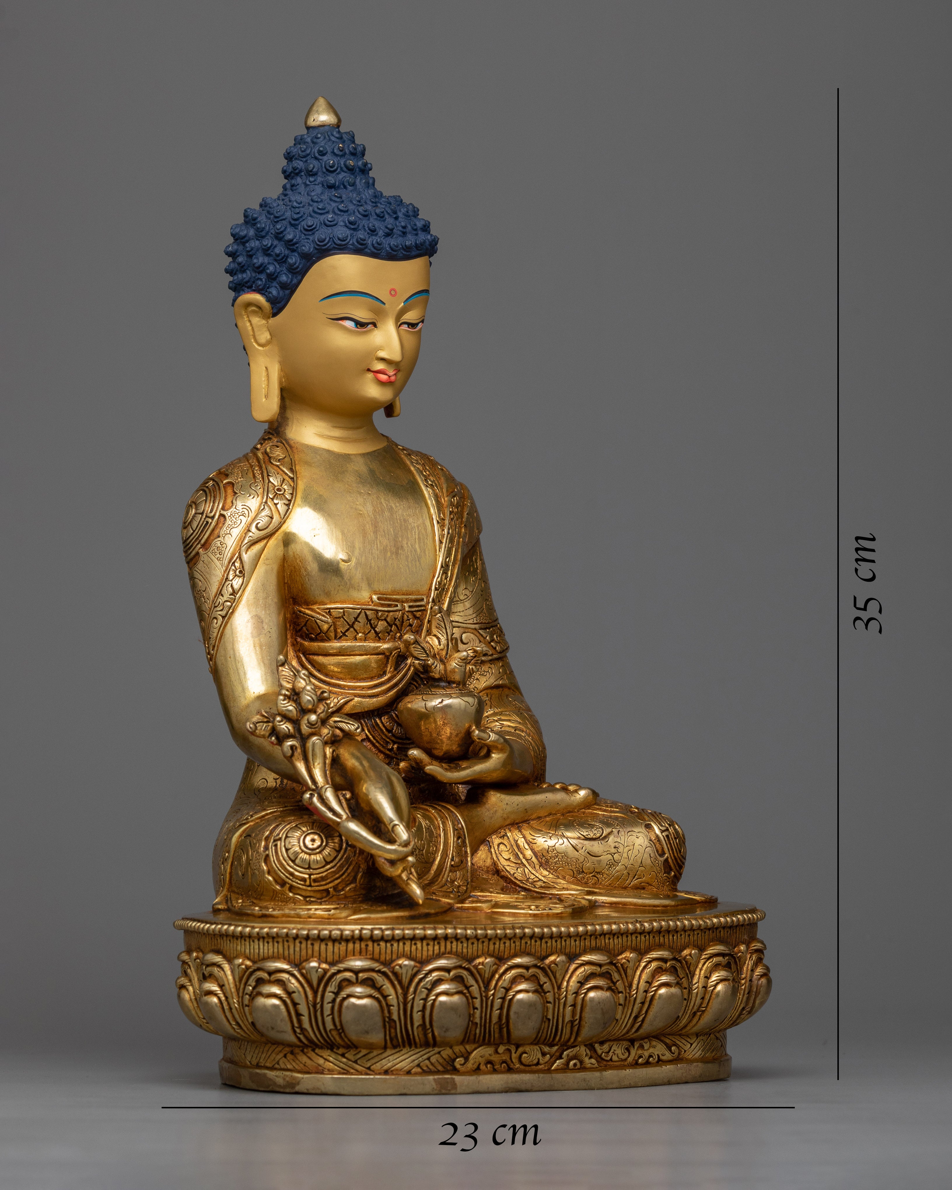 24K Gold-Gilded Medicine Buddha Statue | Beacon of Healing and Wellbeing