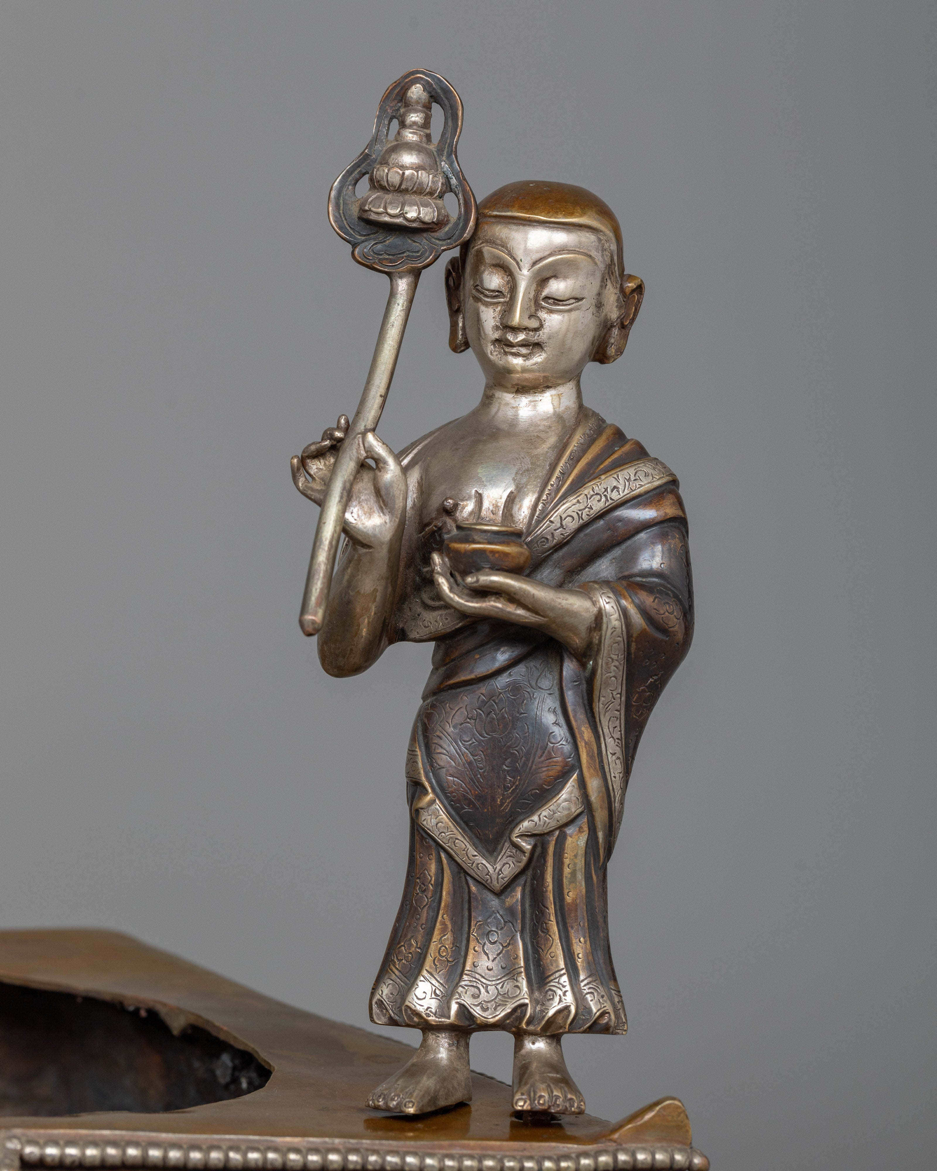 Silver-Plated Enlightened-One Statue | Majestic Symbol of Awakening