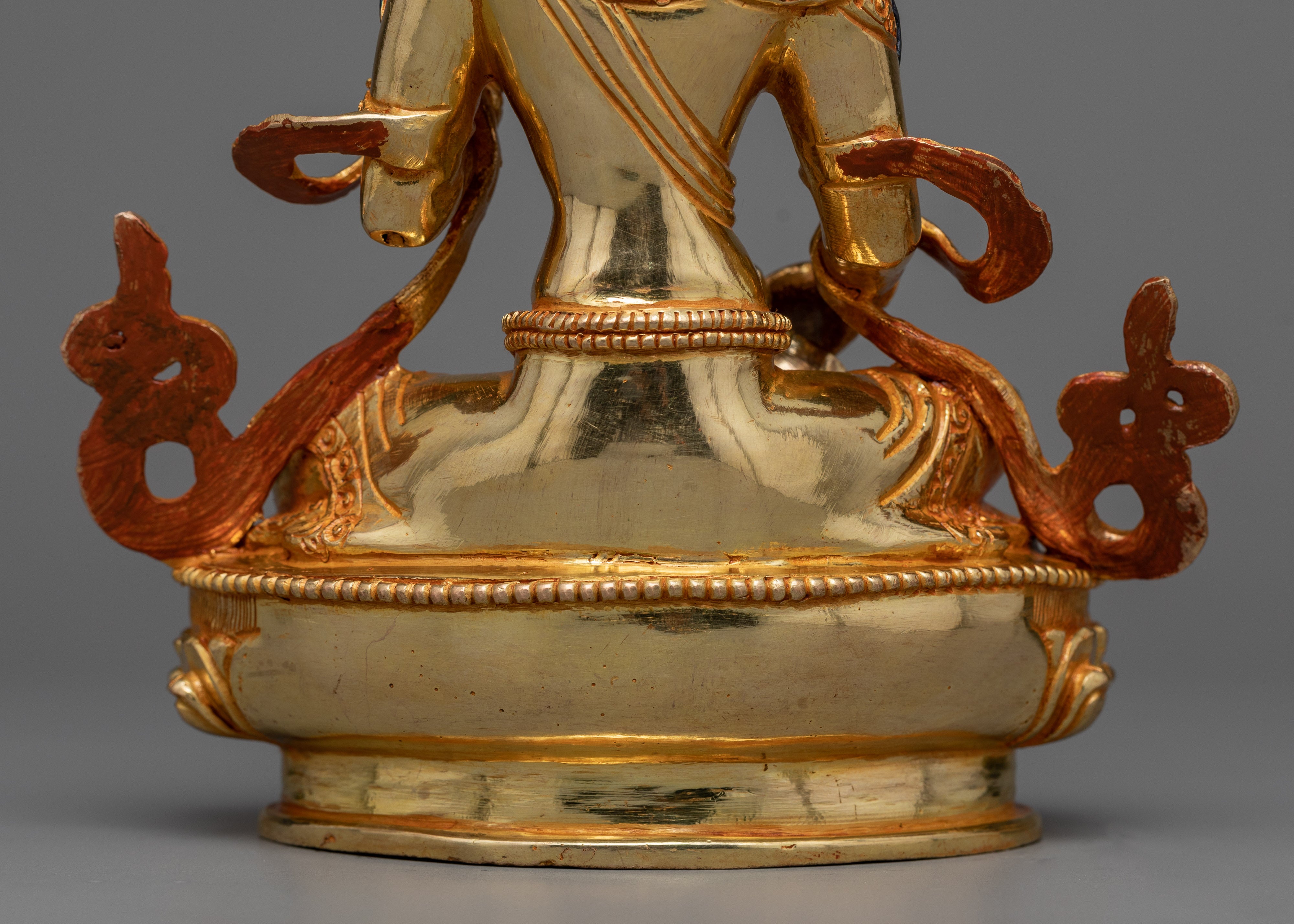 Divine Saraswati Ma Idol | 24K Gold Gilded Copper Sculpture