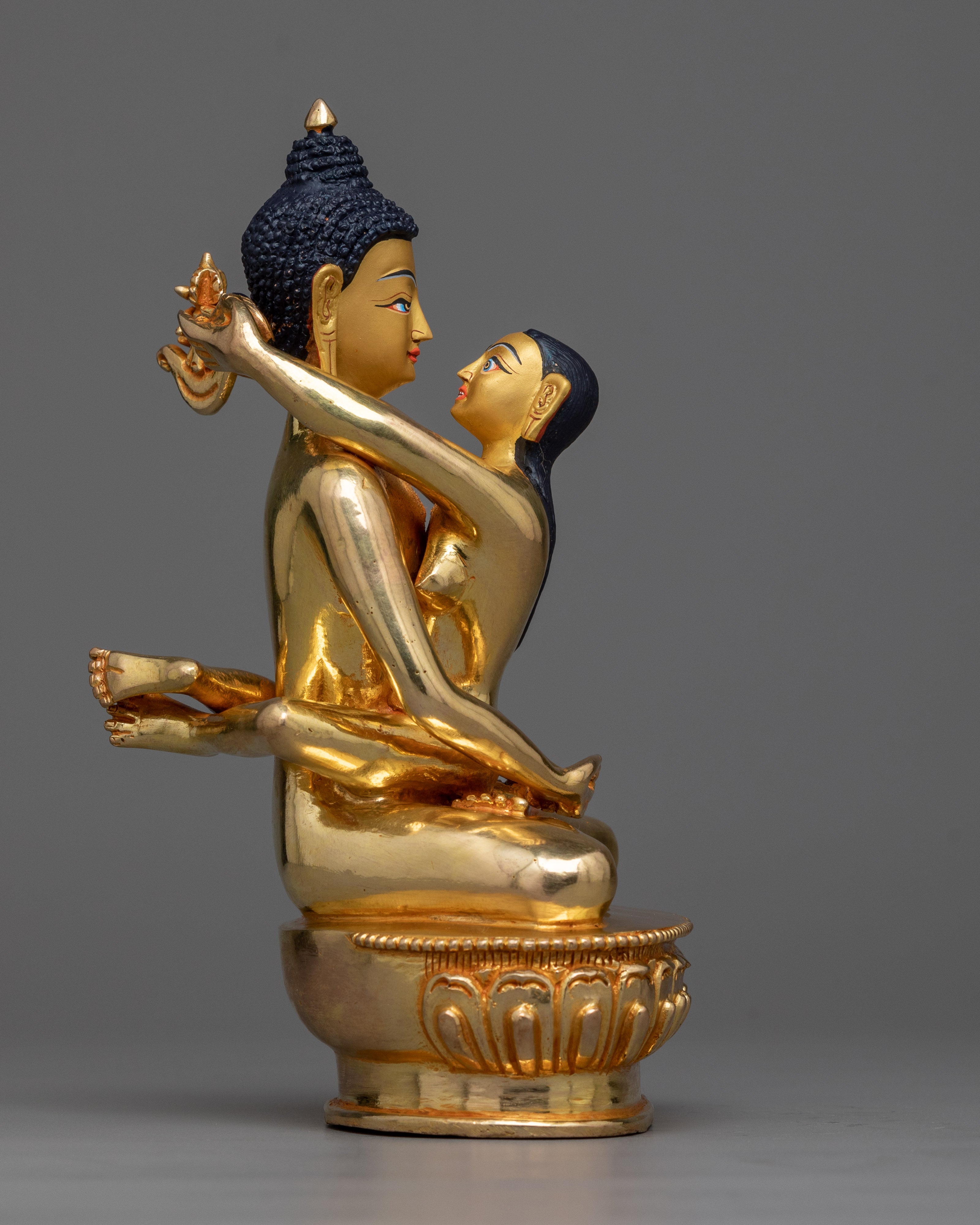 Samantabhadra & samantabhadri Yab Yum Statue | 24K Gold Gilded Tantric Union