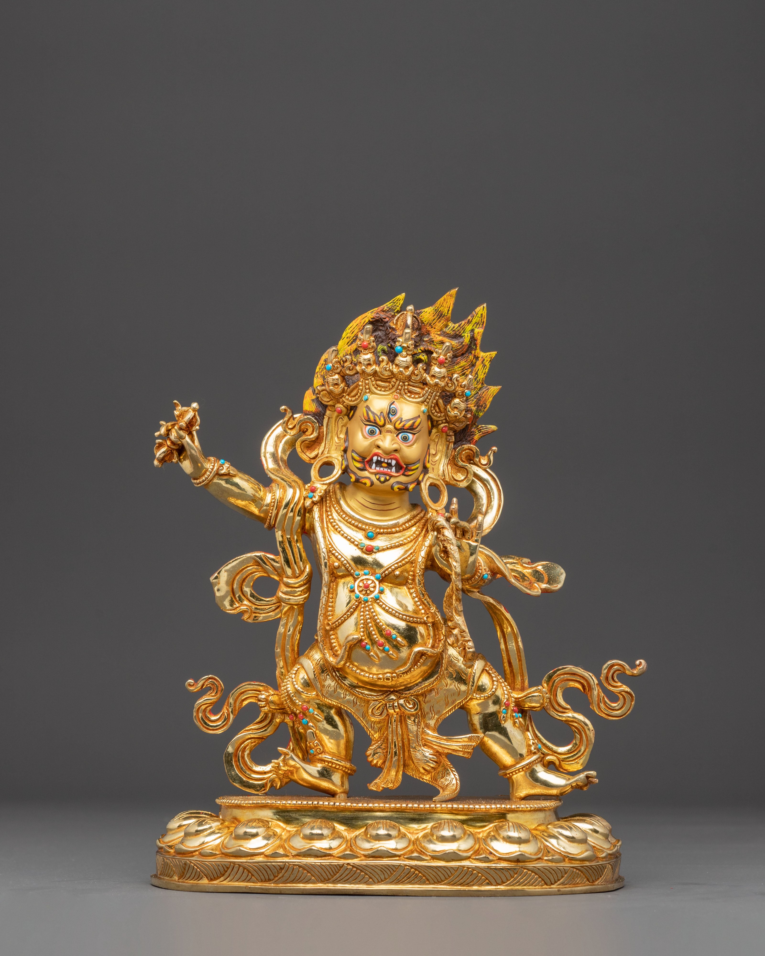Handcrafted Wrathful Bodhisattva Vajrapani Copper Statue