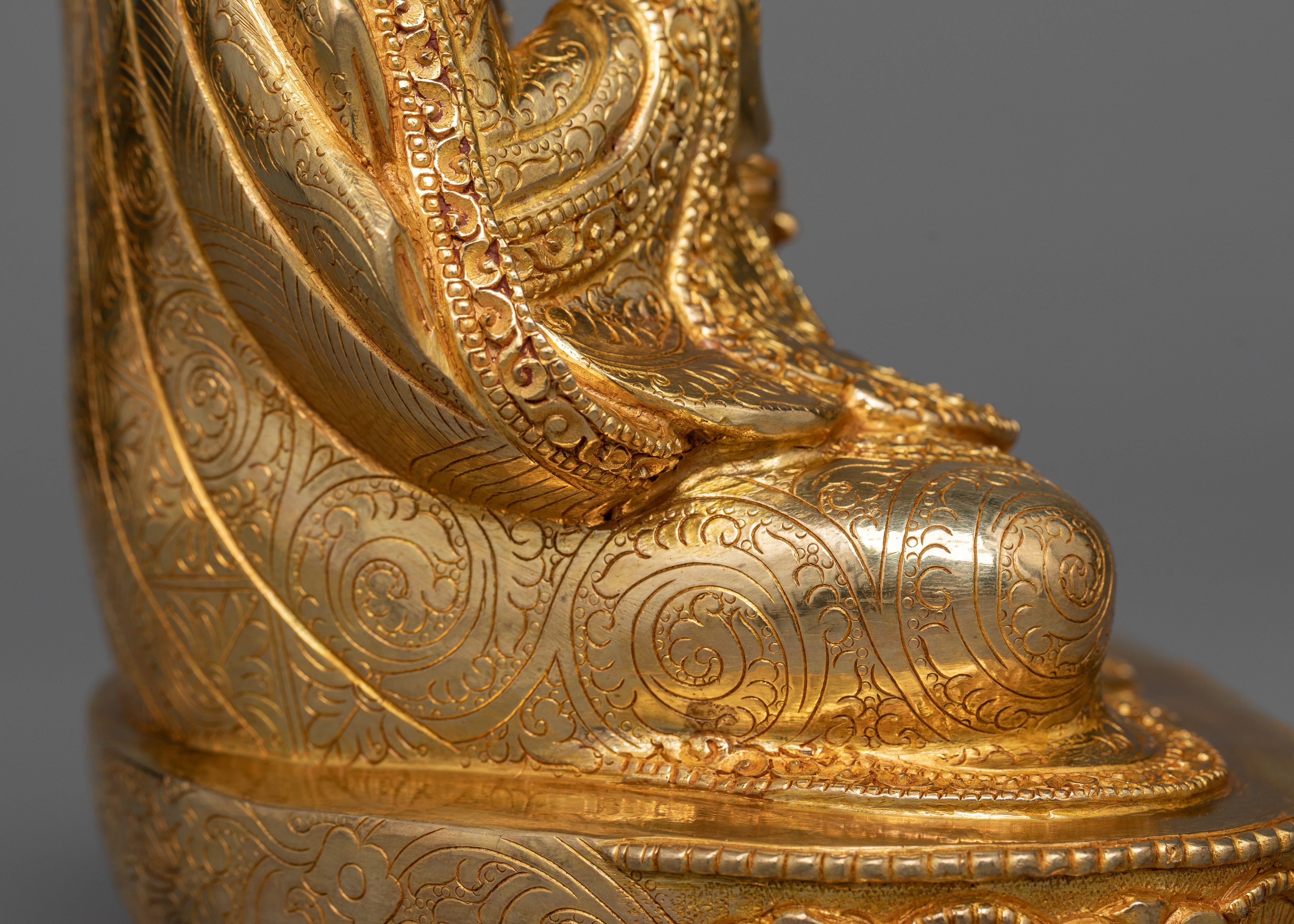 Guru Padmasambhava Mantra Statue | 24K Gold Gilded Spiritual Icon