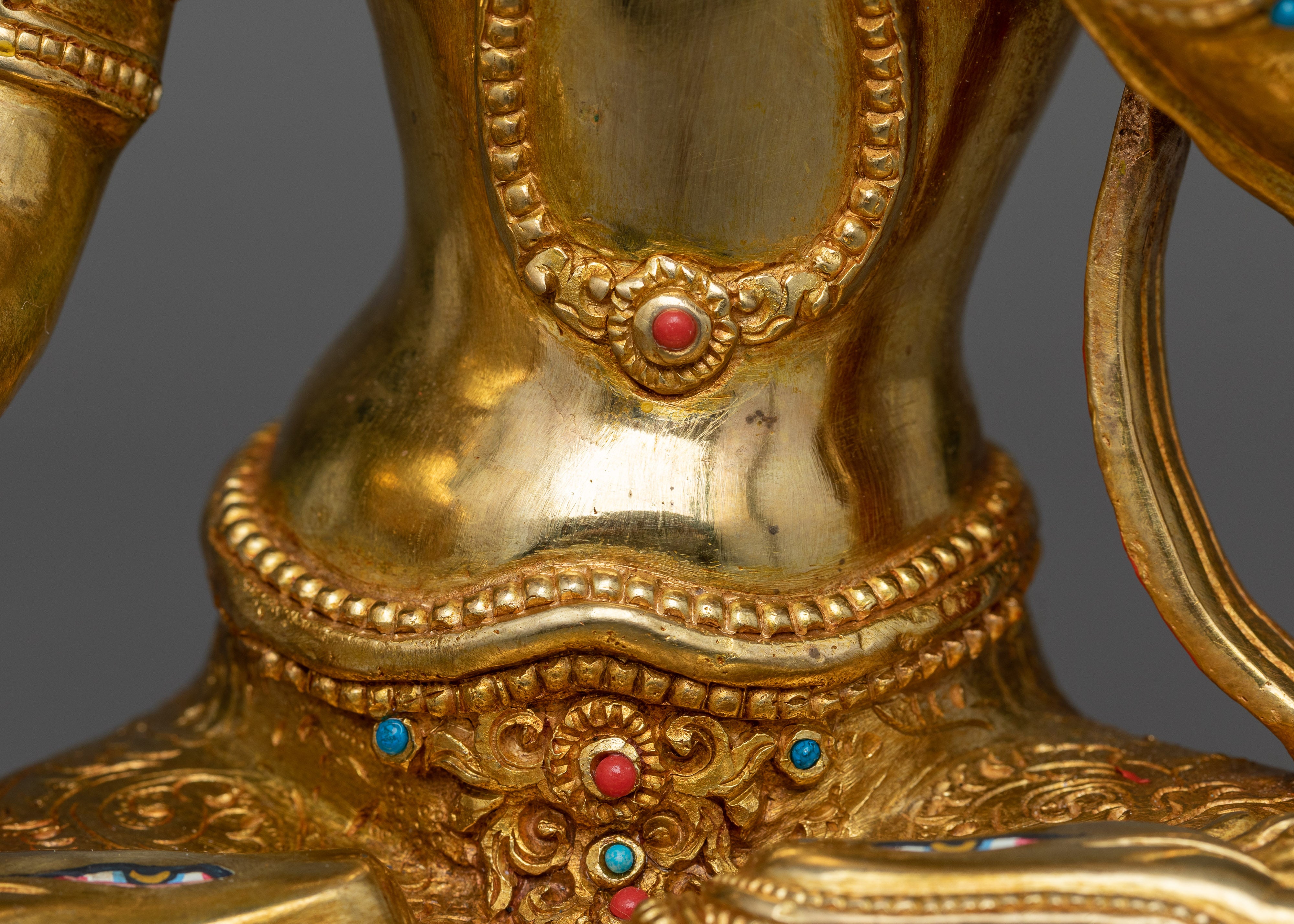 Dolma Karpo (White Tara) Sculpture | 24K Gold Gilded Serenity