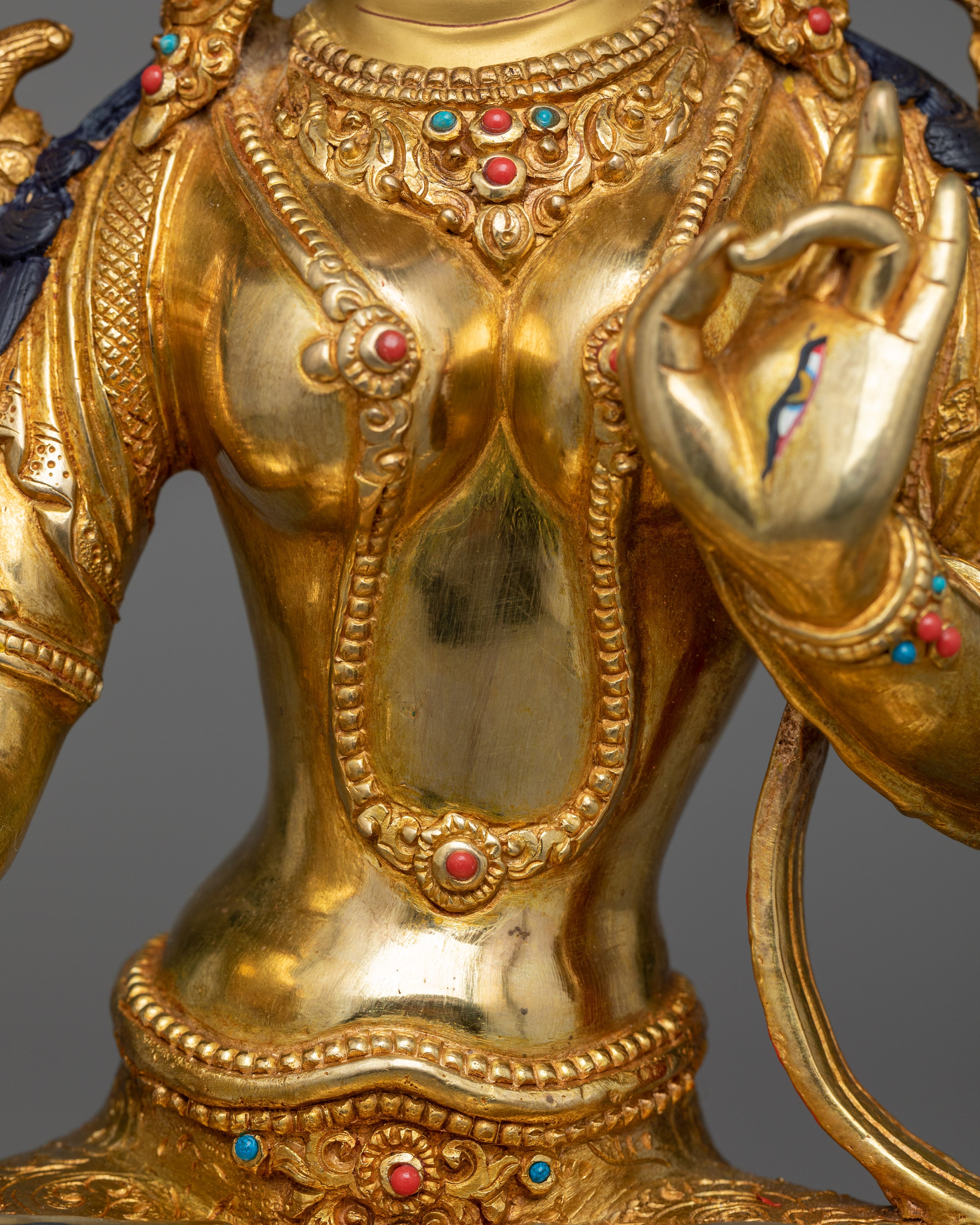 Dolma Karpo (White Tara) Sculpture | 24K Gold Gilded Serenity
