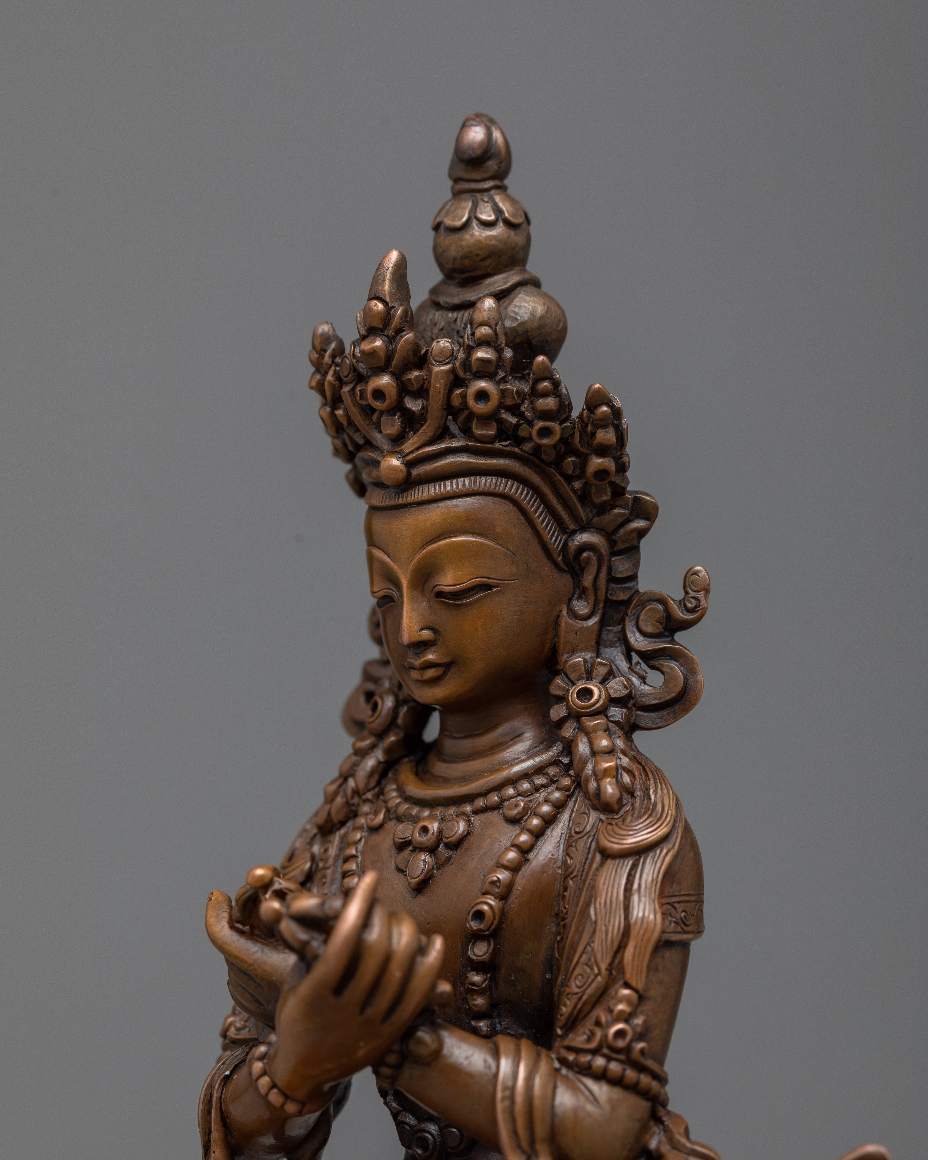 Vajradhara Buddha in Oxidized Copper | Emblem of Primordial Wisdom
