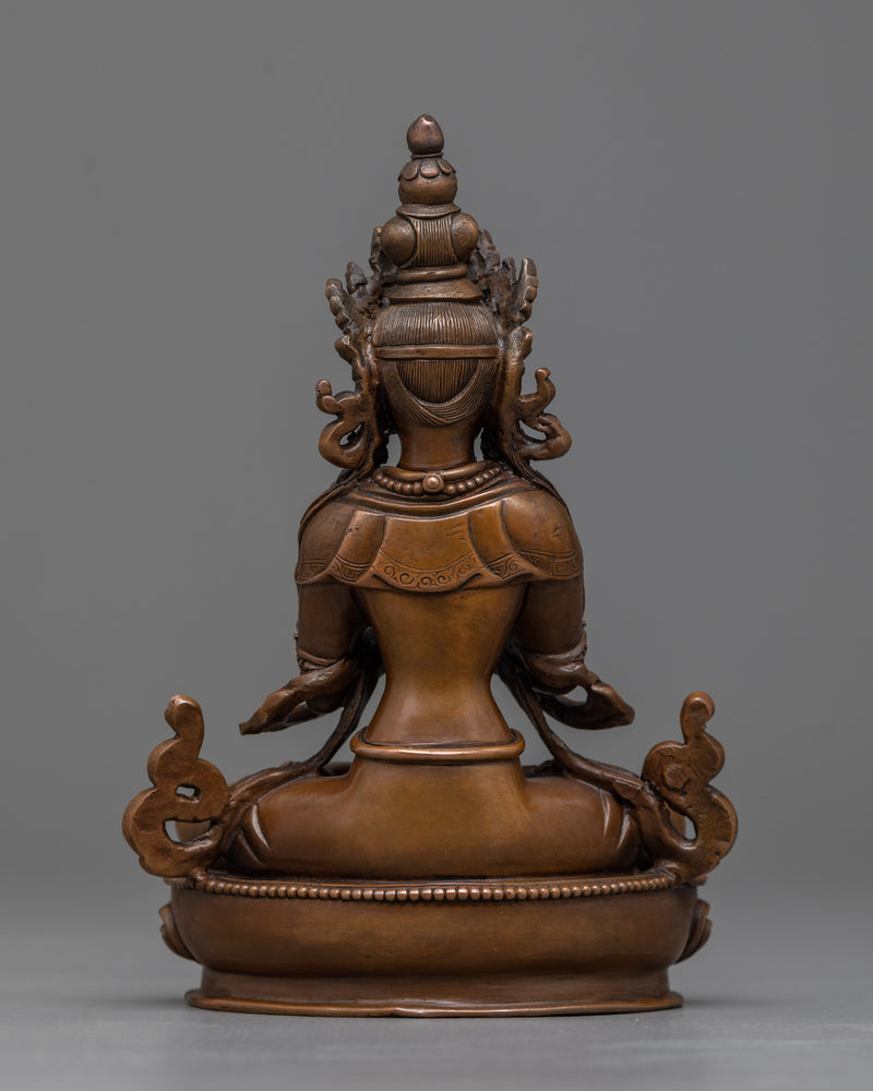 Vajradhara Buddha in Oxidized Copper | Emblem of Primordial Wisdom