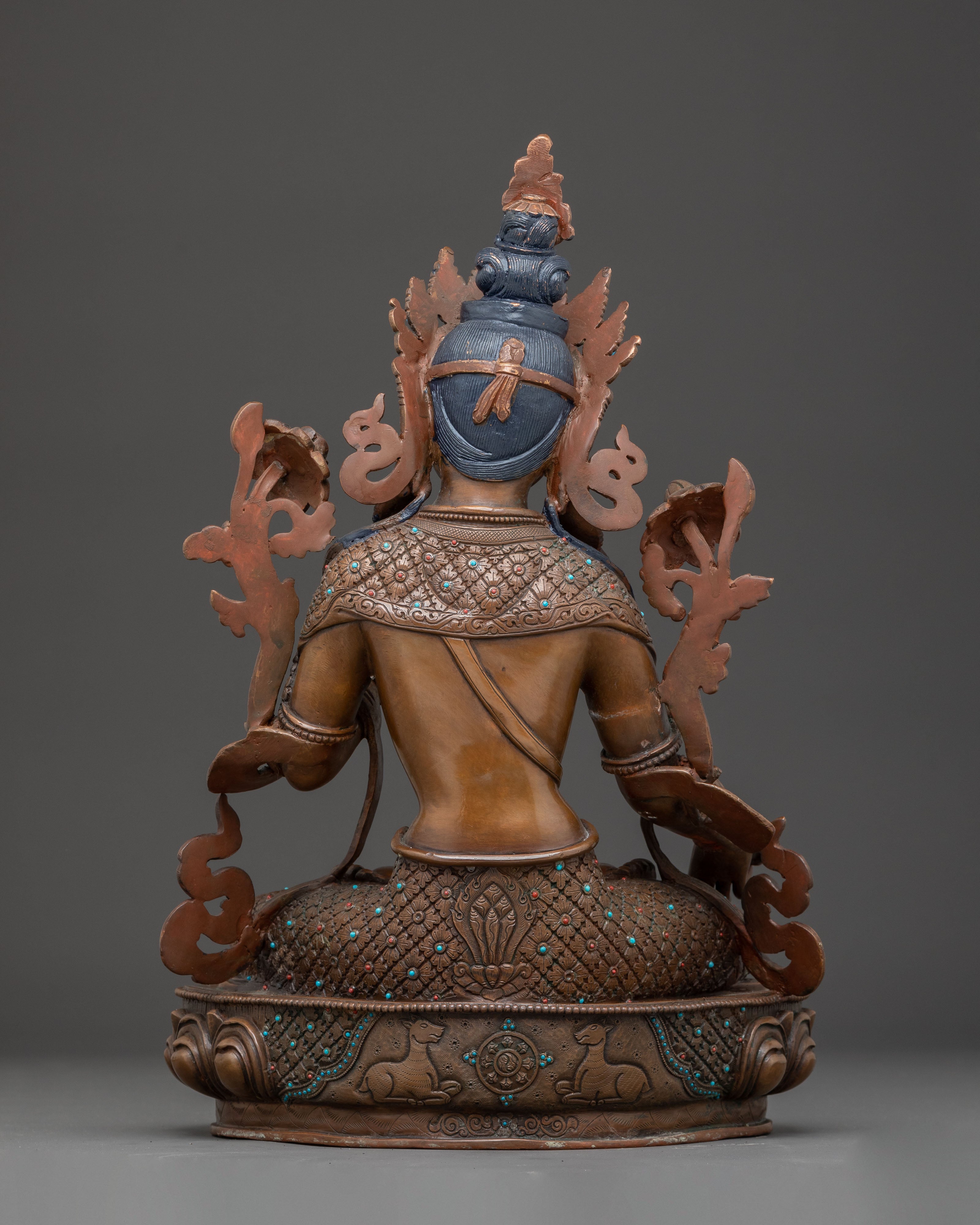 Oxidized Sculpture of Female Bodhisattva White Tara | Divine Protector