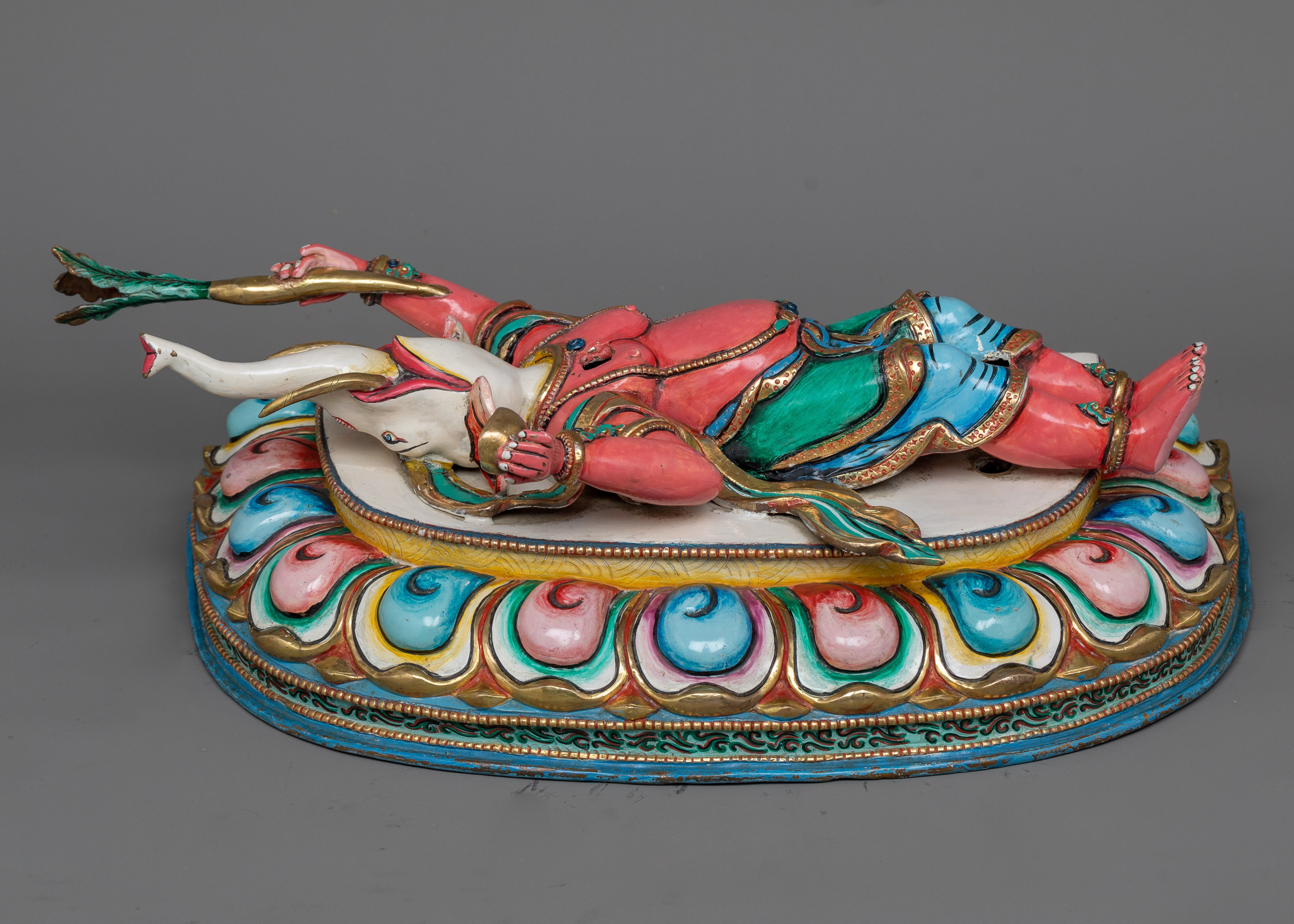 Six-Armed Mahakala Statue | A Majestic Protector in 24K Gold