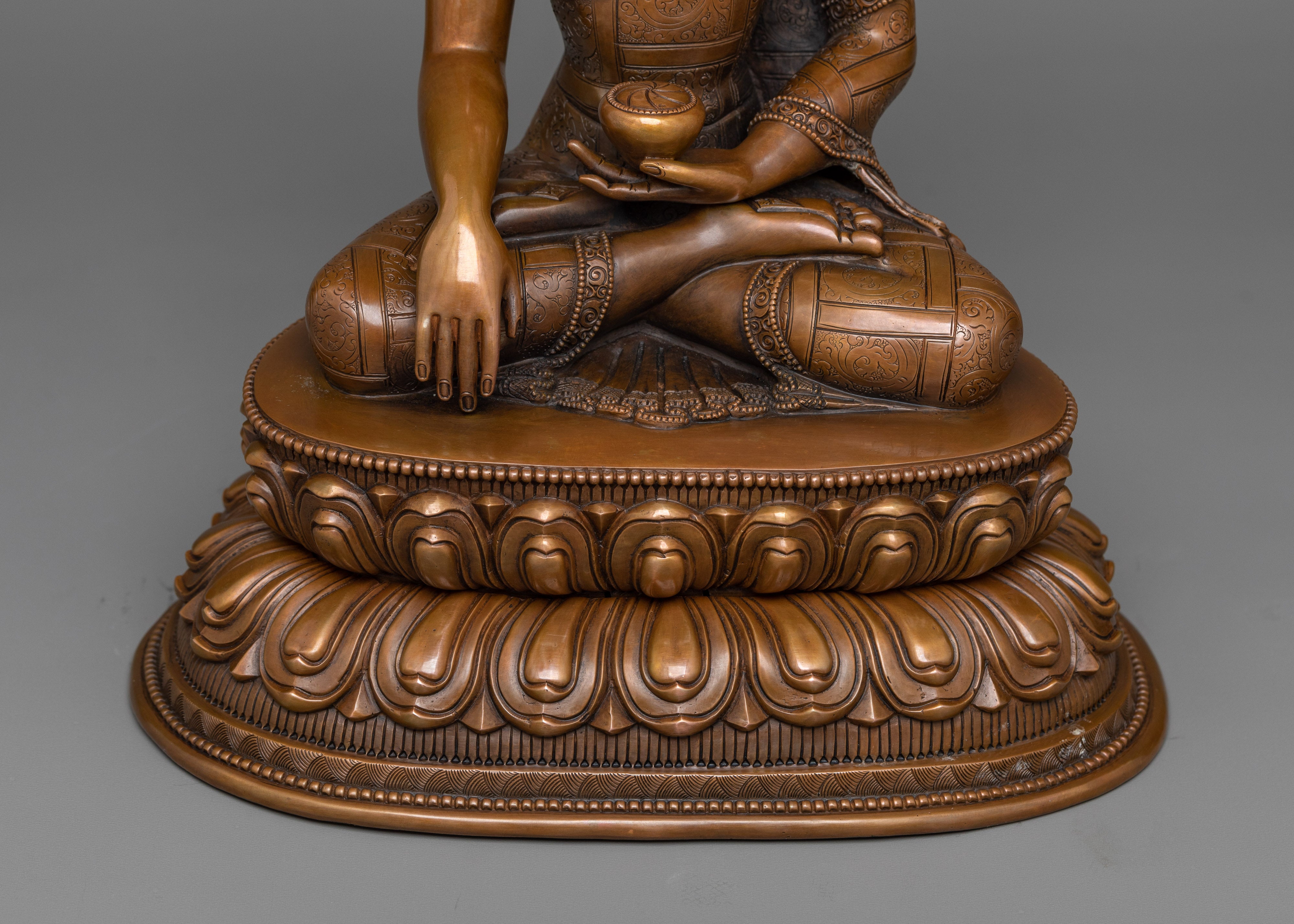 Serene Shakyamuni Buddha Statue for Home | Oxidized Copper Elegance